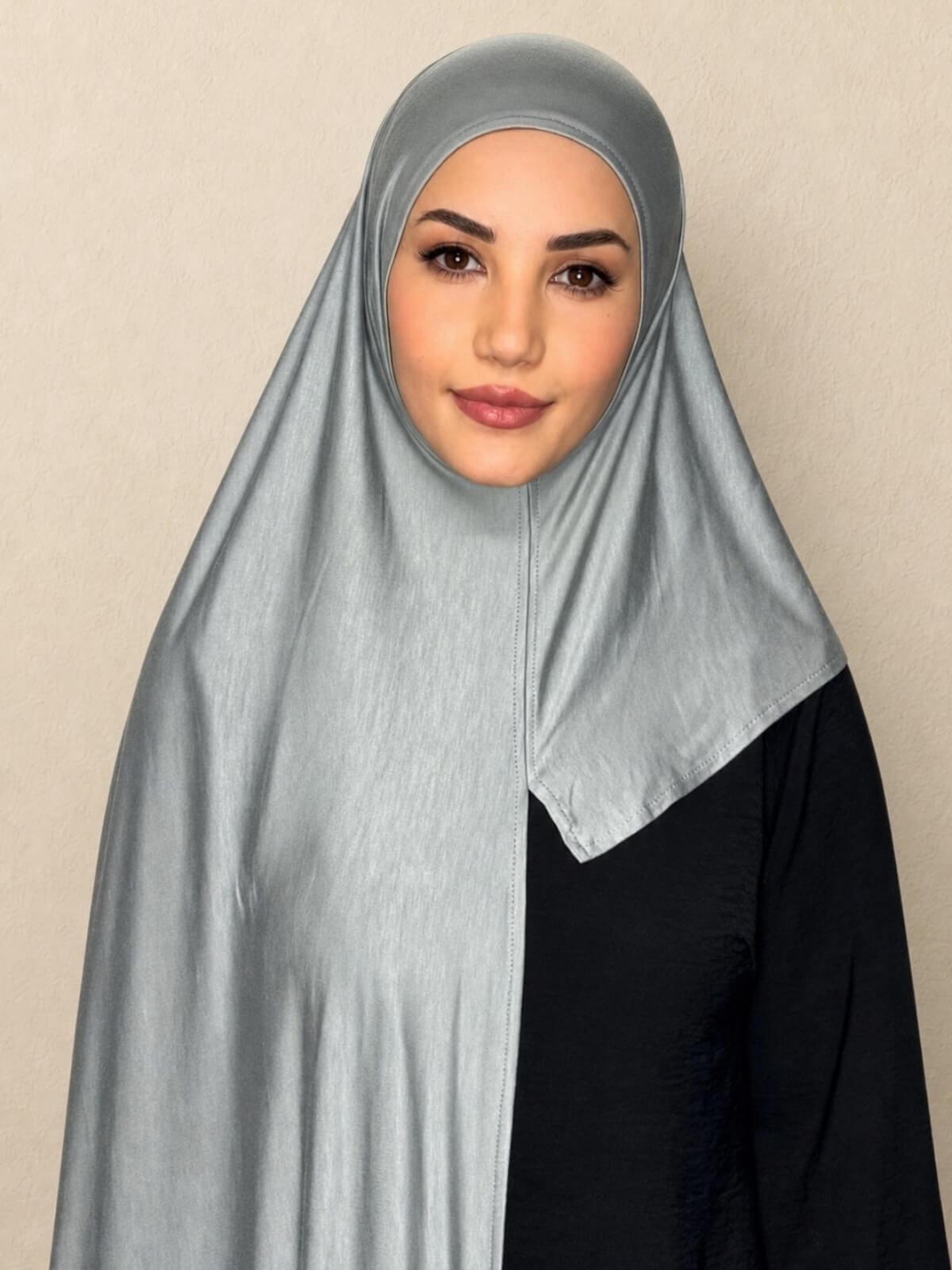Pre-Sewn Jersey Hijab-Stone Green