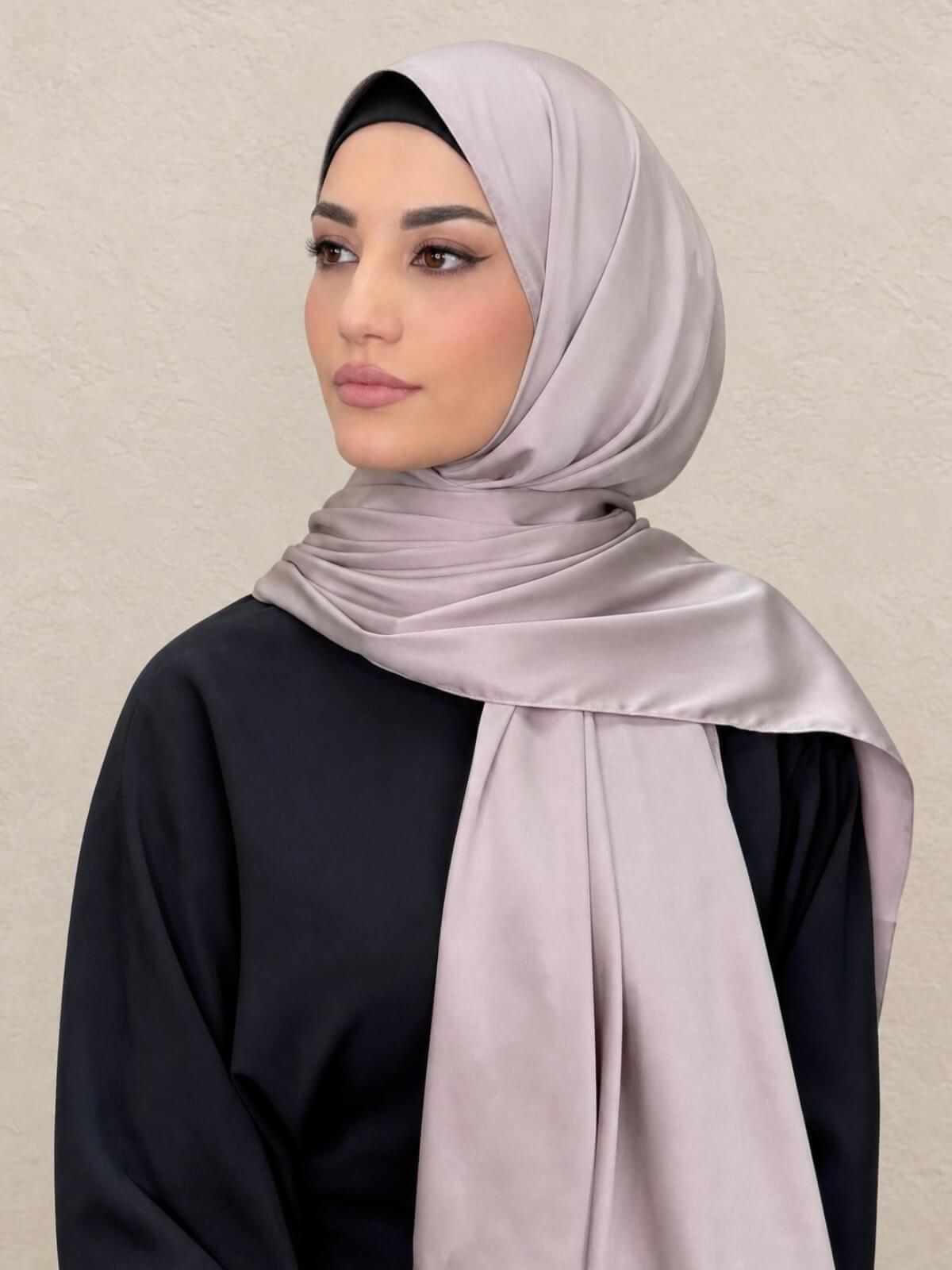 Premium Satin Hijab-Muted Mink