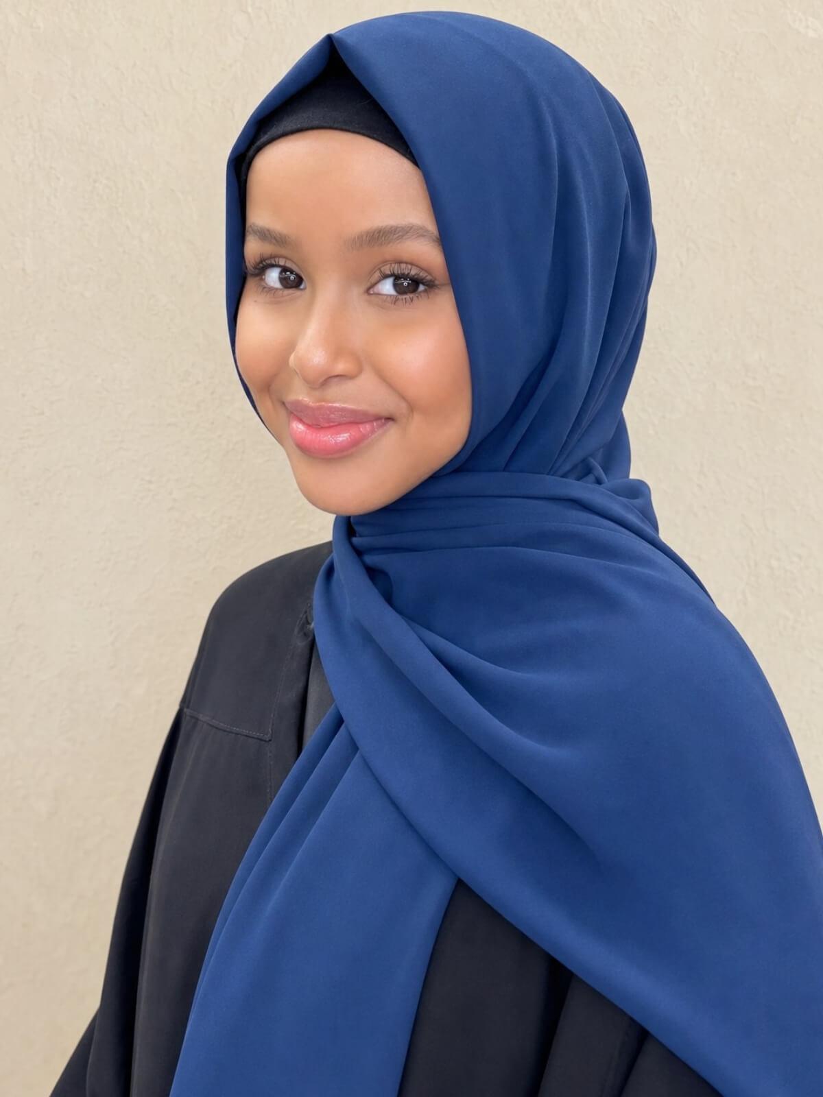 Classic Chiffon Hijab-Navy