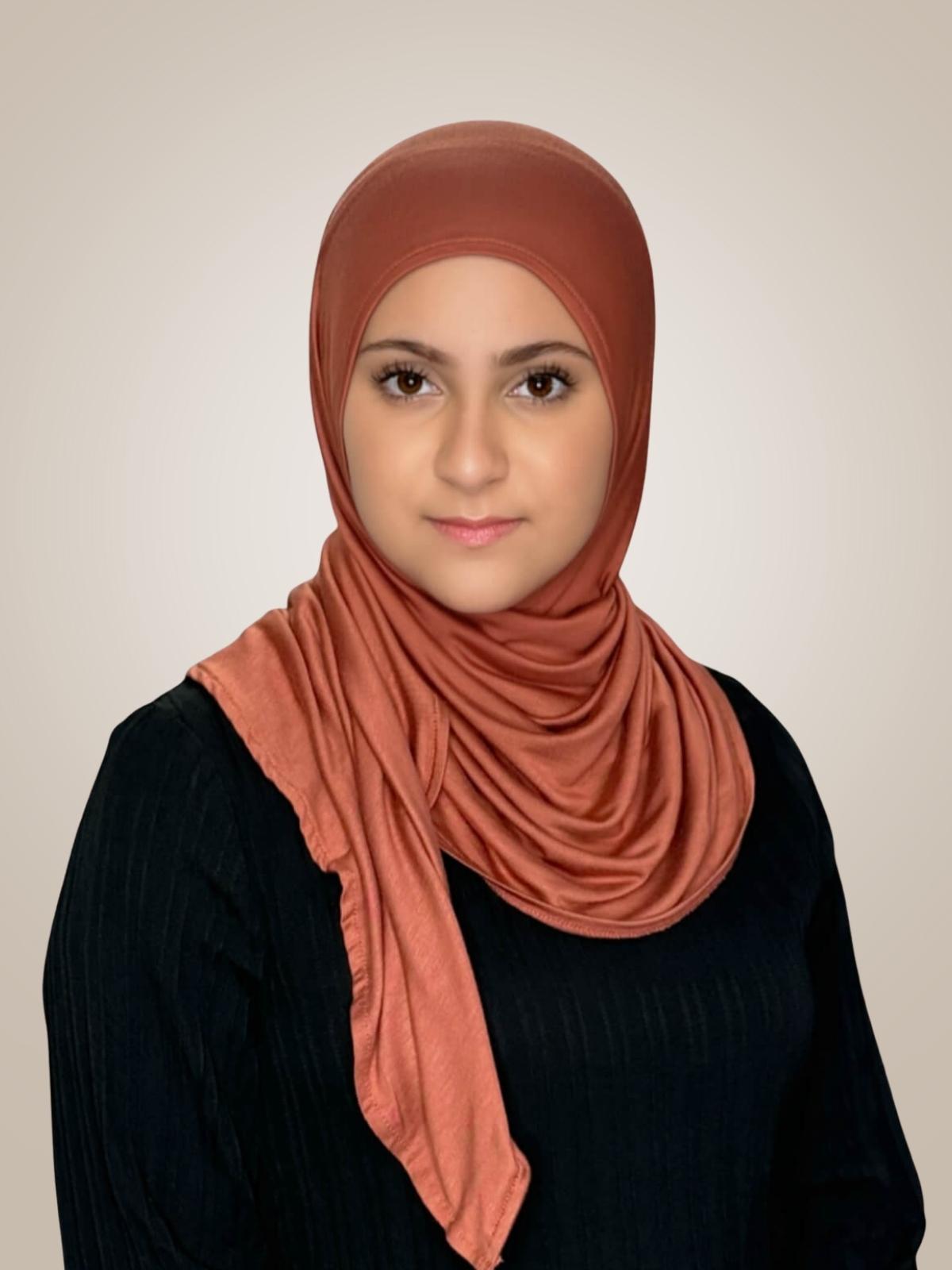 Modish Girl Pre-Sewn Jersey Hijab-Brick Red