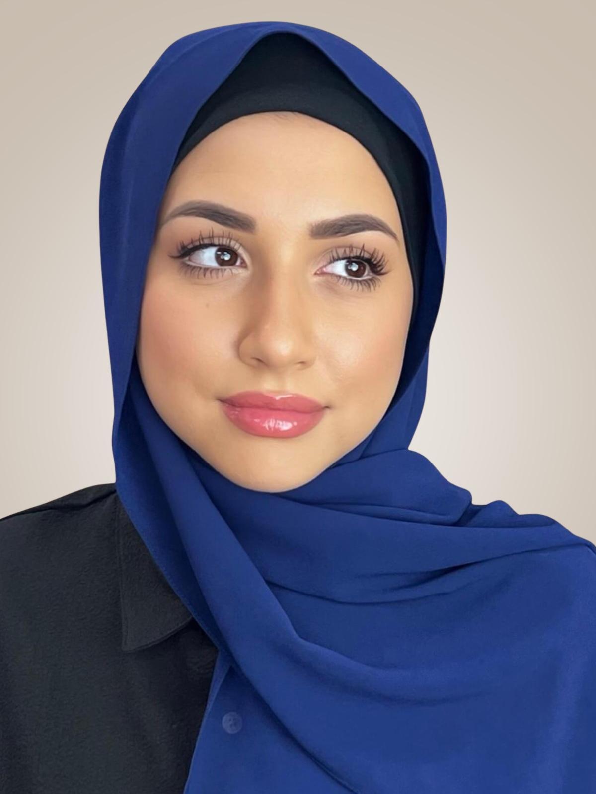 Classic Chiffon Hijab-Electric Blue