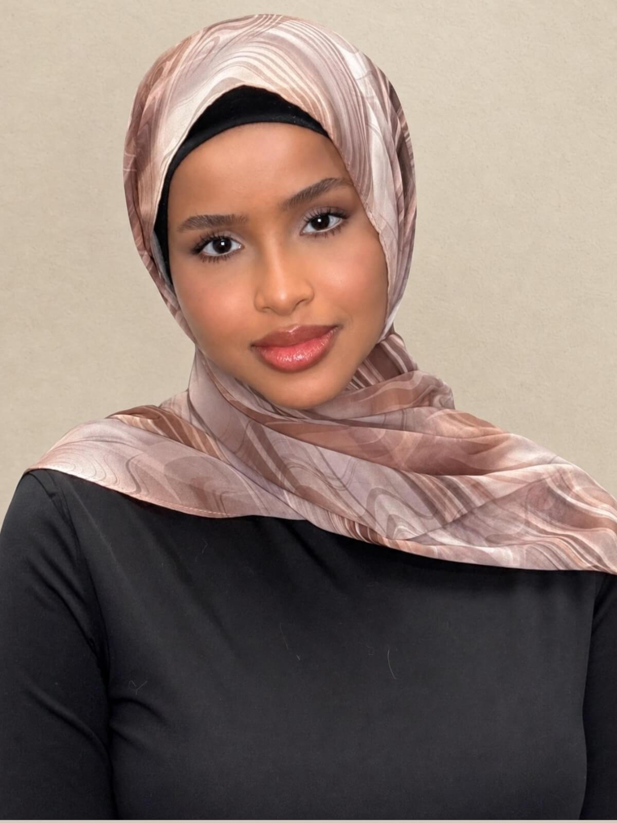 Printed Chiffon Hijab-Savanna Stripes