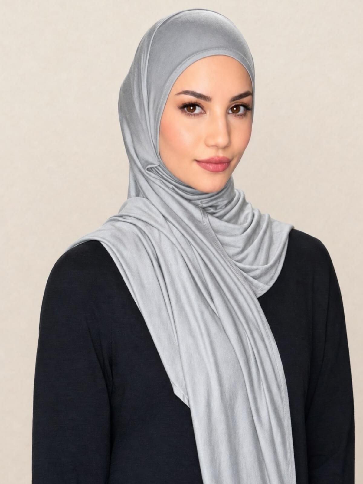 Pre-Sewn Jersey Hijab-Chic Grey