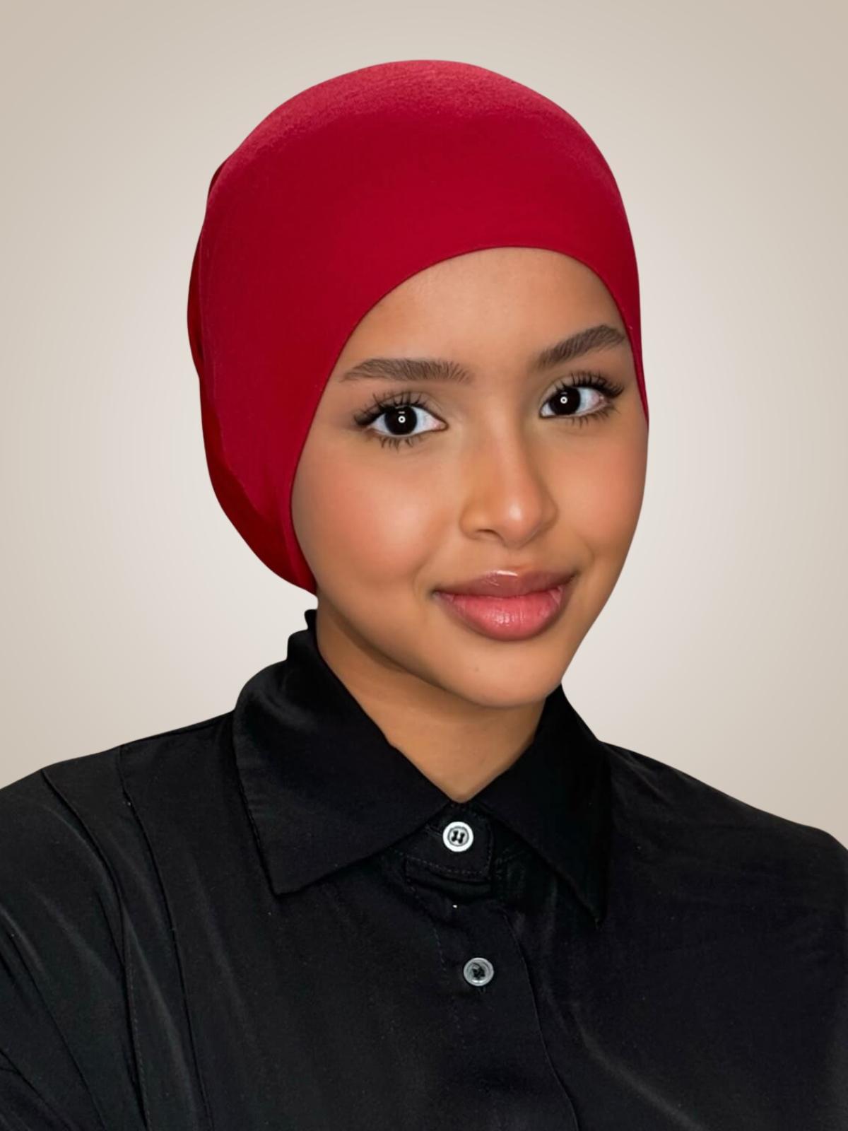 Premium Cotton Underscarf-Blood Red