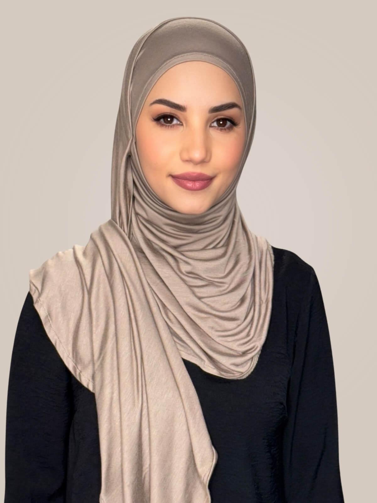 Pre-Sewn Jersey Hijab-Desert