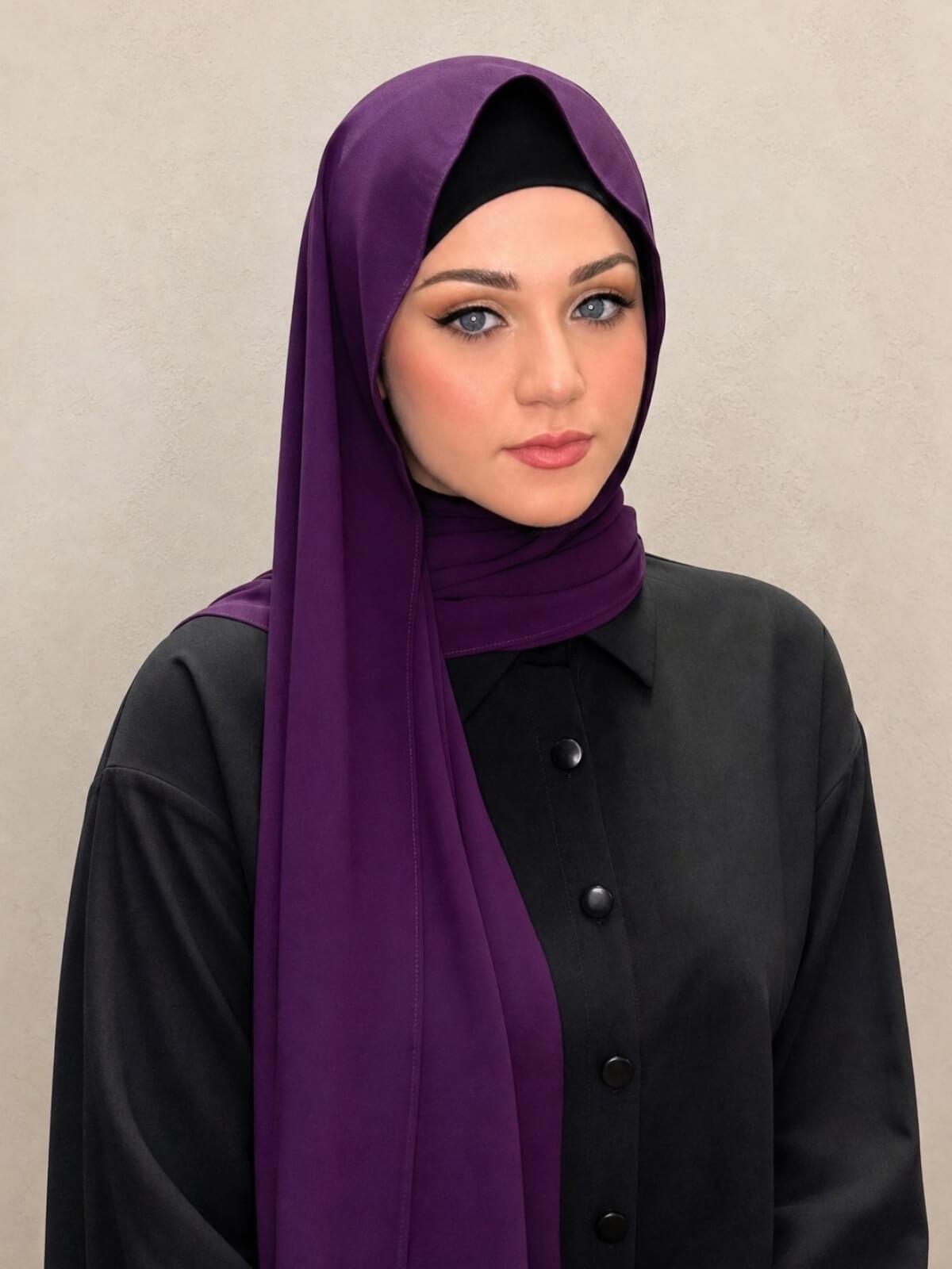 Classic Chiffon Hijab-Plum Purple