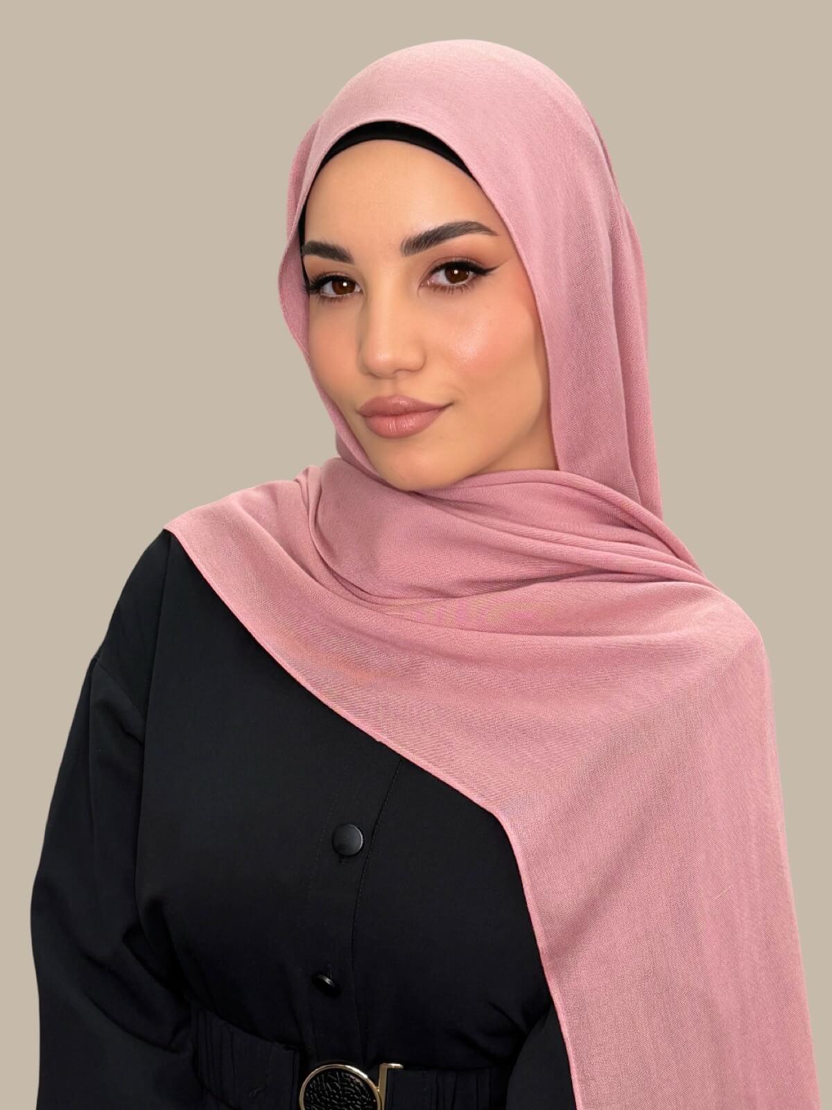 Cotton Modal Hijab-Misty Rose