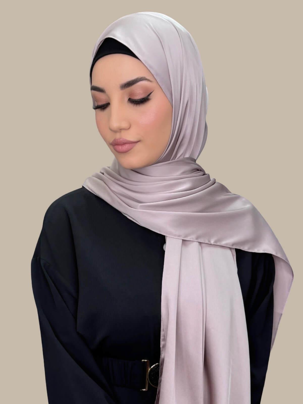 Premium Satin Hijab-Muted Mink
