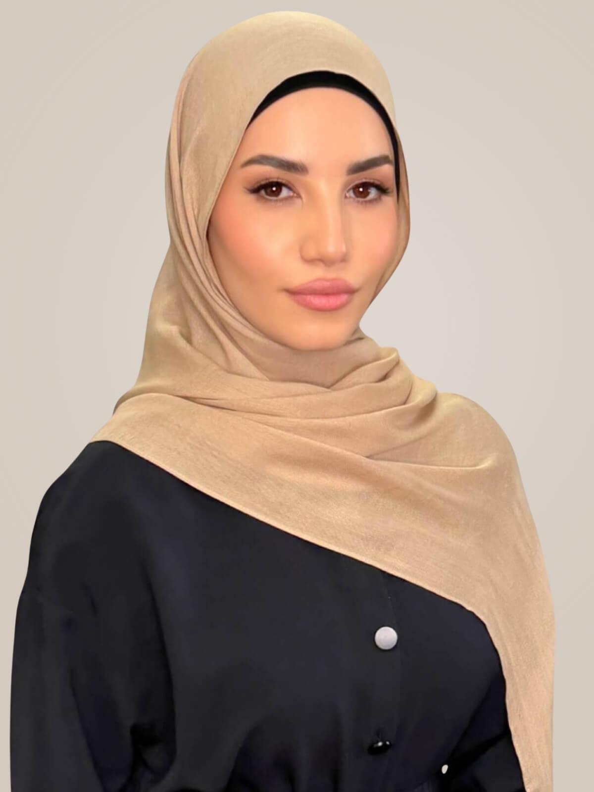 Cotton Modal Hijab-Tan