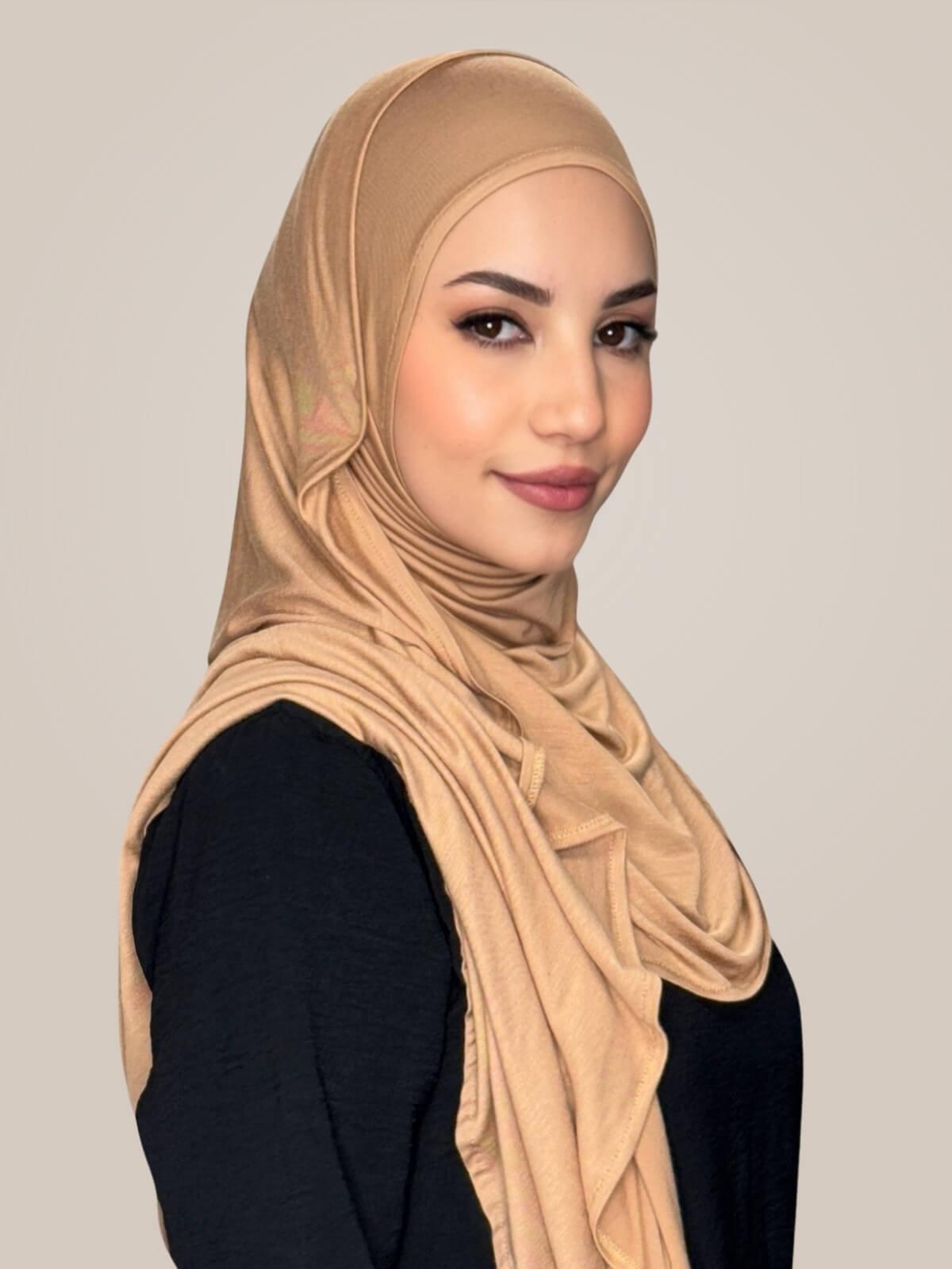 Pre-Sewn Jersey Hijab-Honey