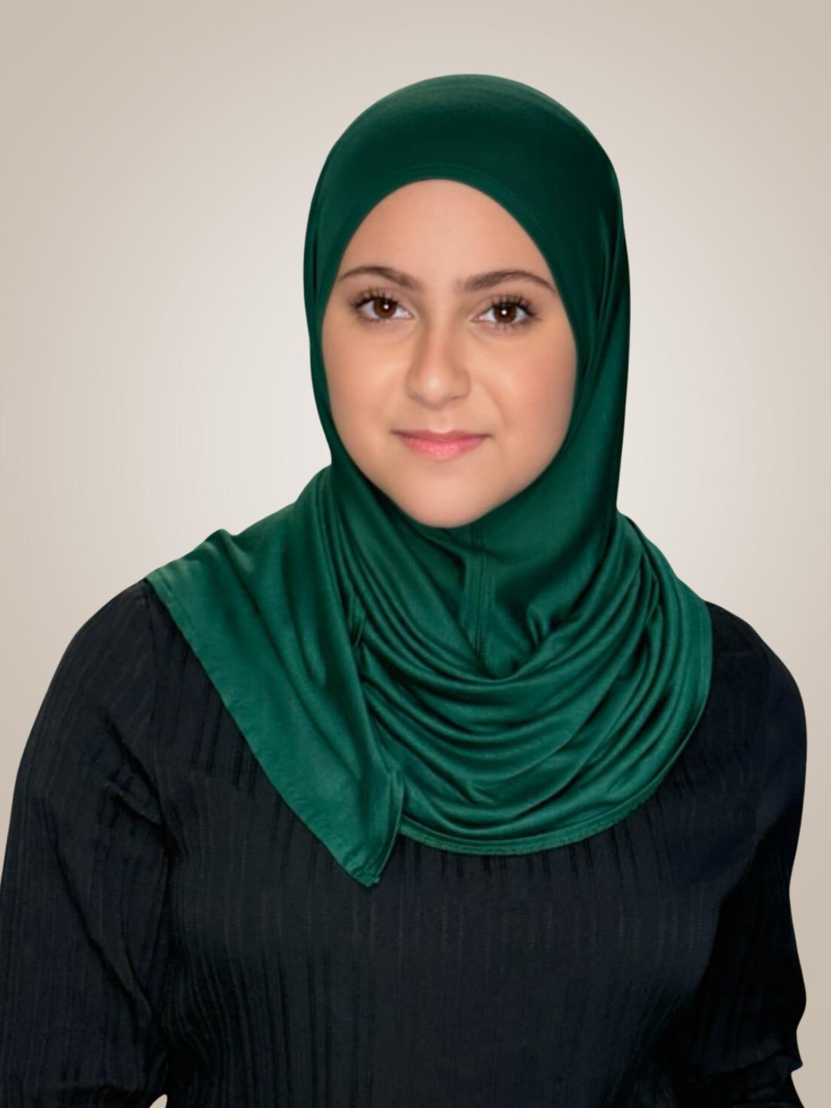 Modish Girl Pre-Sewn Jersey hijab-Forrest Green