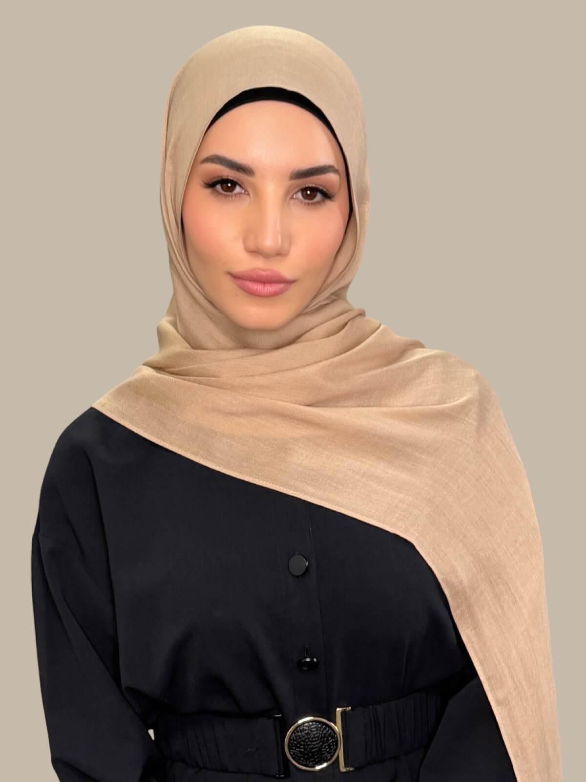 Cotton Modal Hijab-Tan