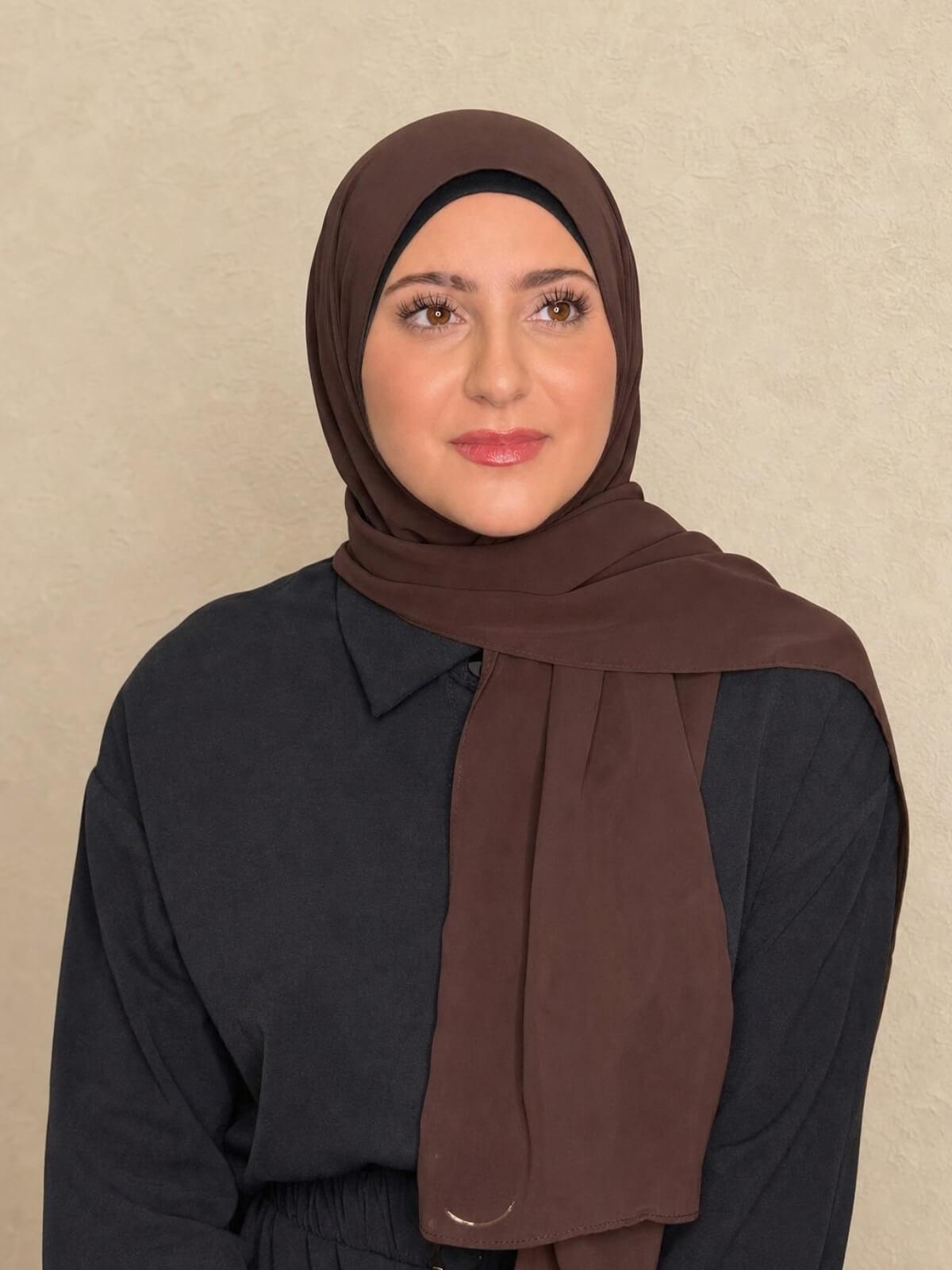 Modish Girl Luxury Chiffon Hijab-Coffee Brown