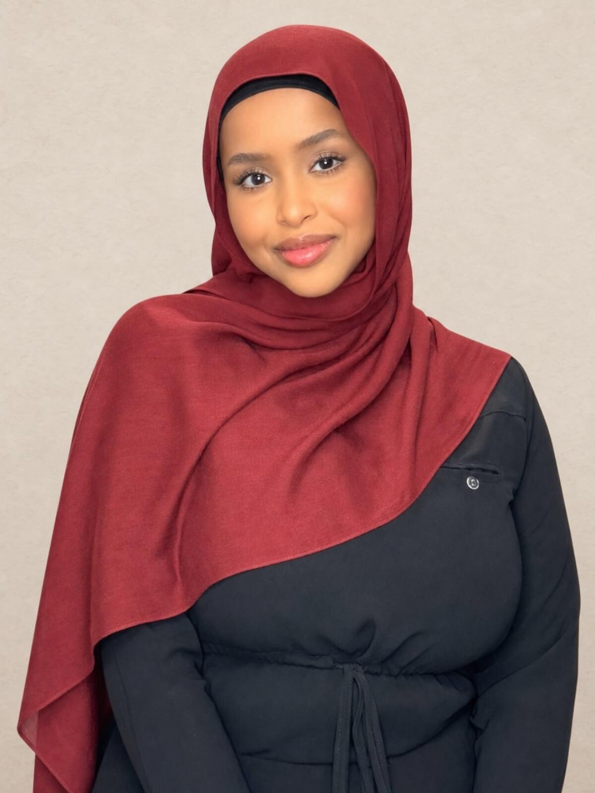 Cotton Modal Hijab-Royal Burgundy