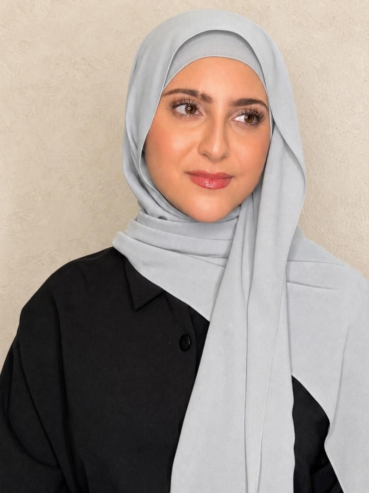 Modish Girl Matching Chiffon Hijab Set-Powder Blue