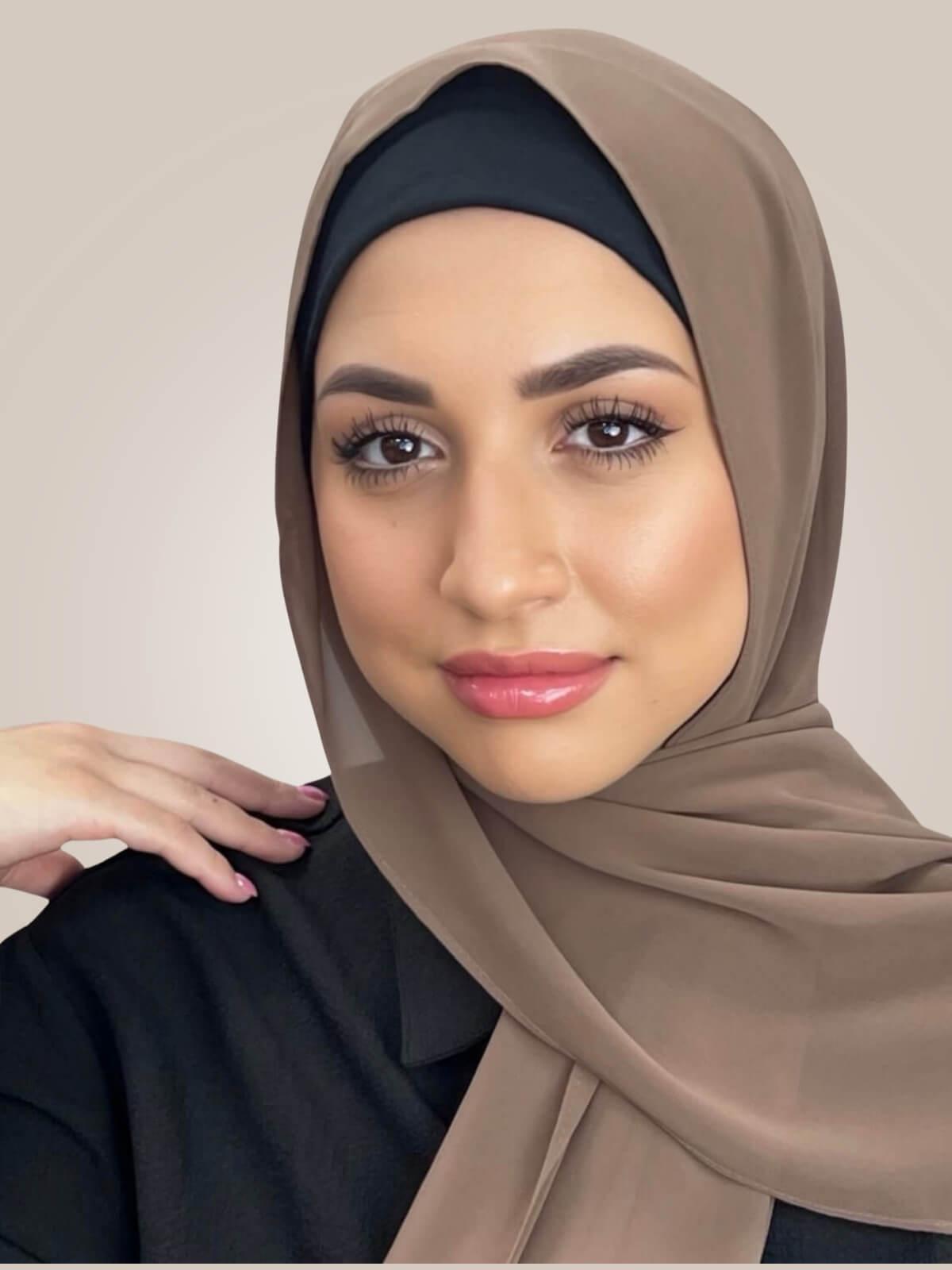 Luxury Chiffon Hijab-Walnut Brown