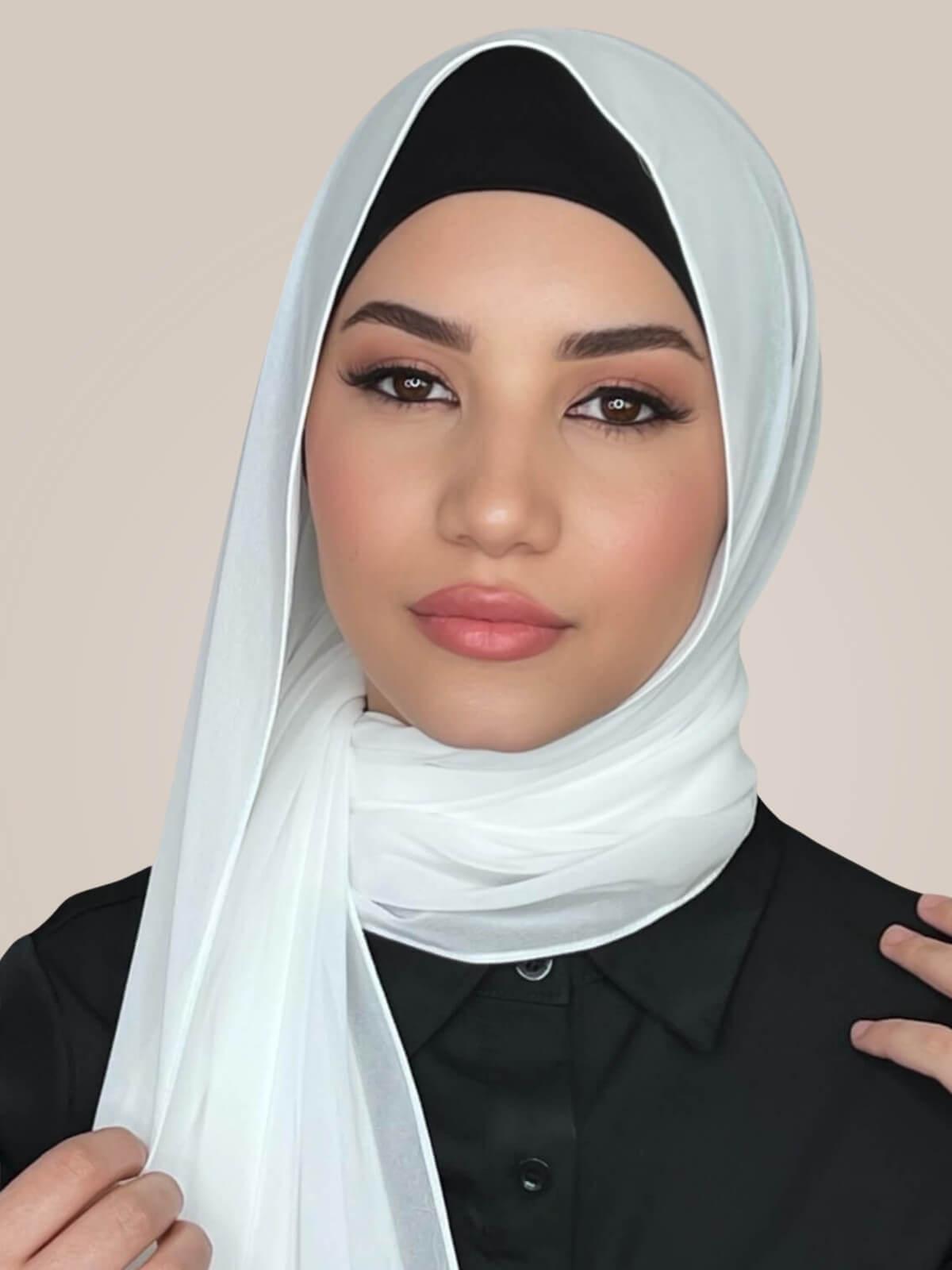 Luxury Chiffon Hijab-Pearl White