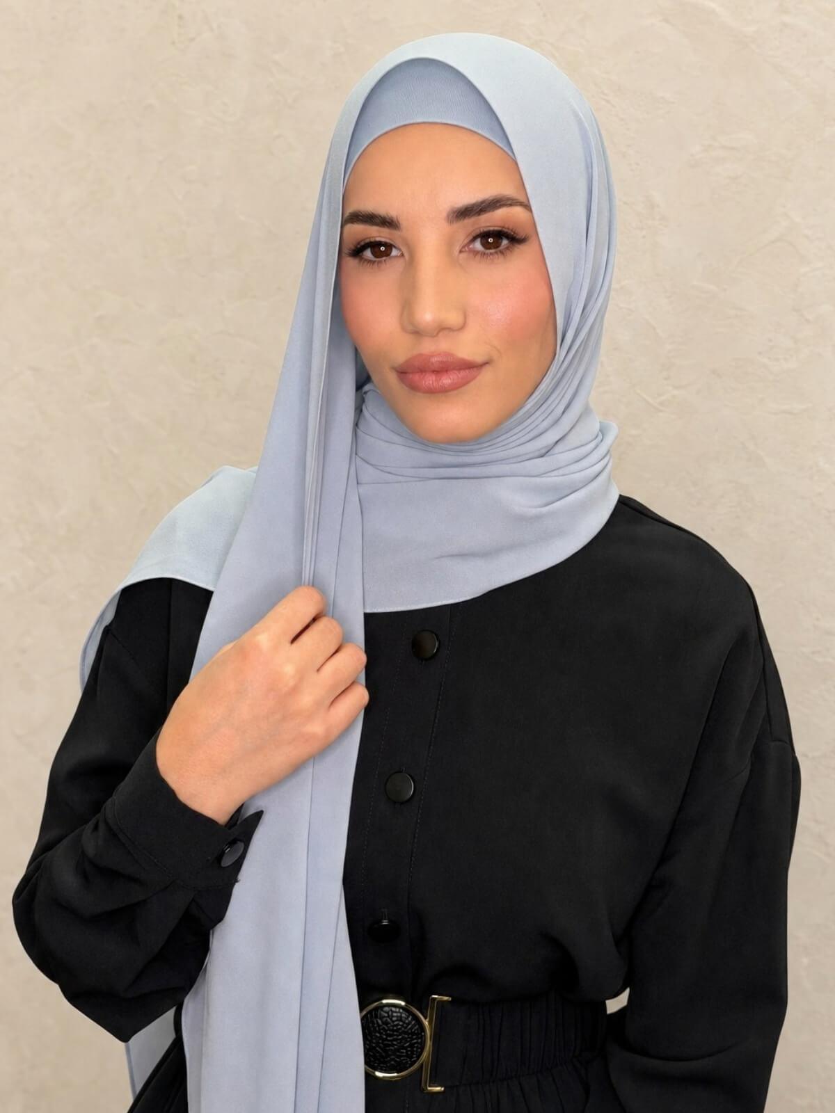 Matching Chiffon Hijab Set-Coastal Blue