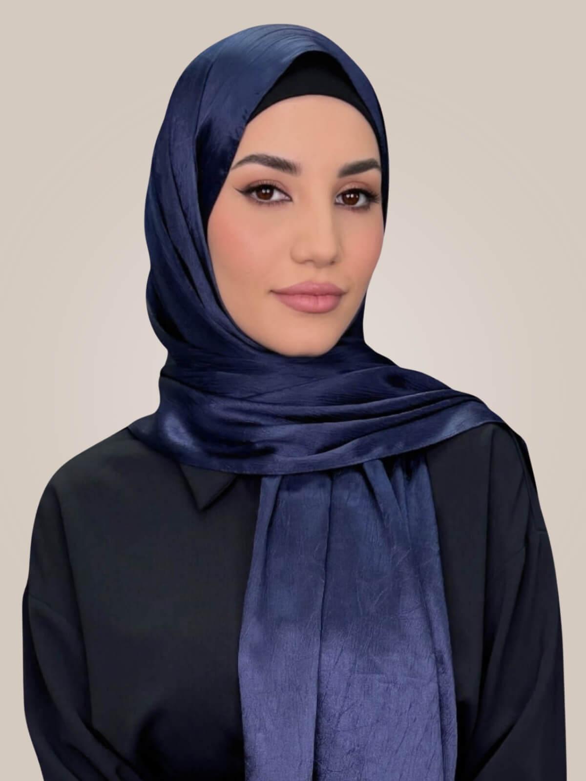 Classic Satin Hijab-Navy
