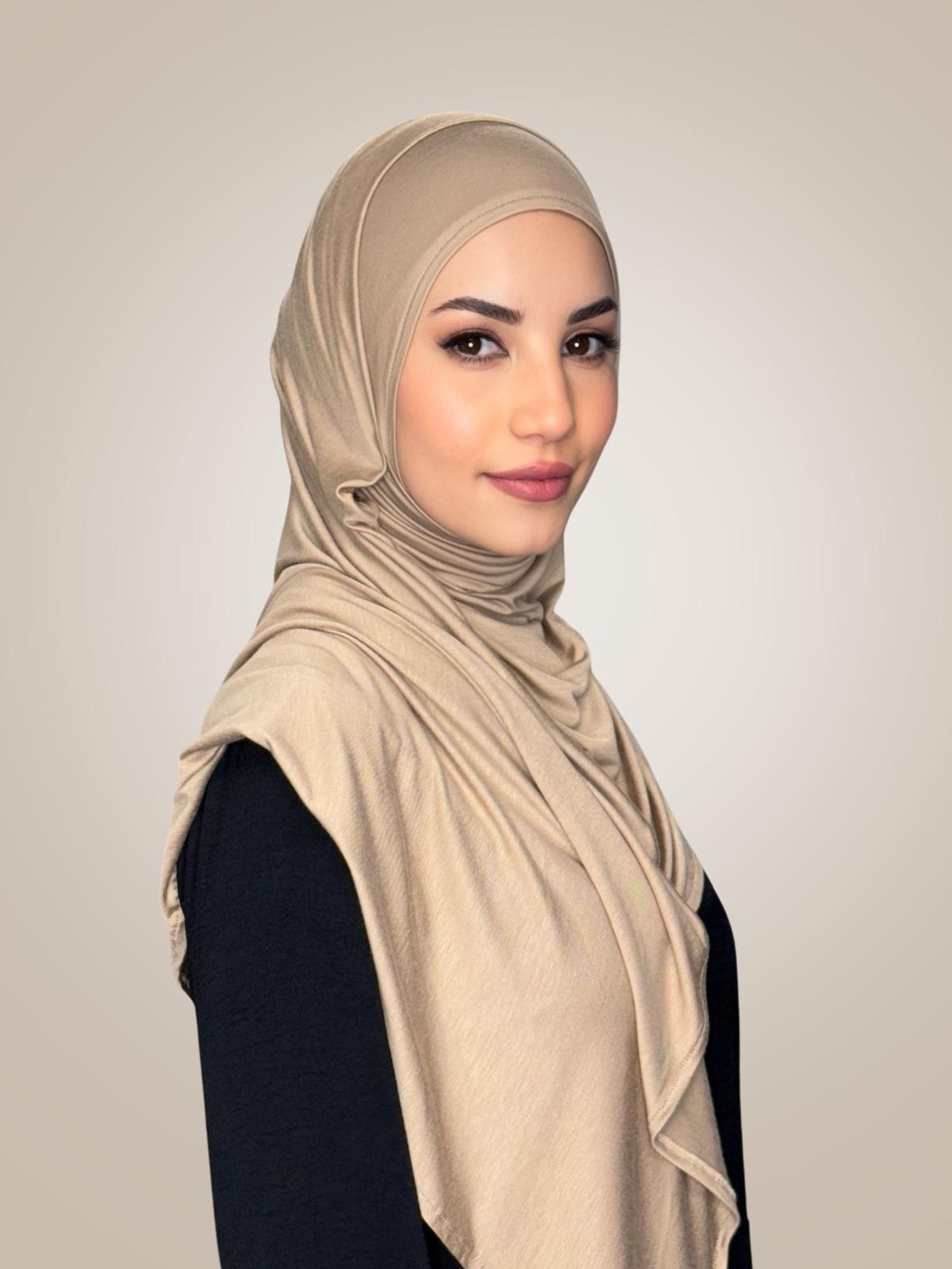 Pre-Sewn Jersey Hijab-Oak