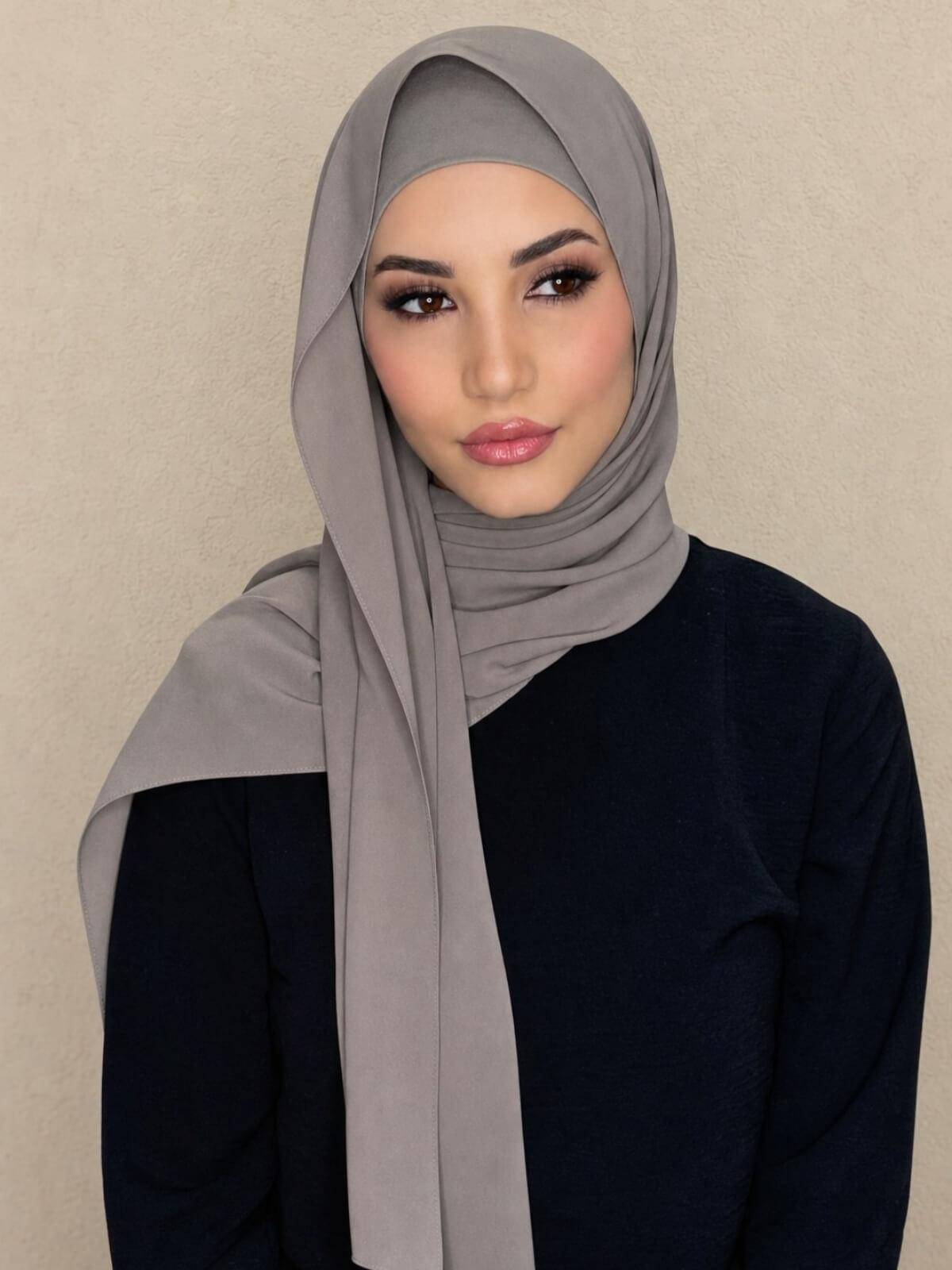 Matching Chiffon Hijab Set-Truffle