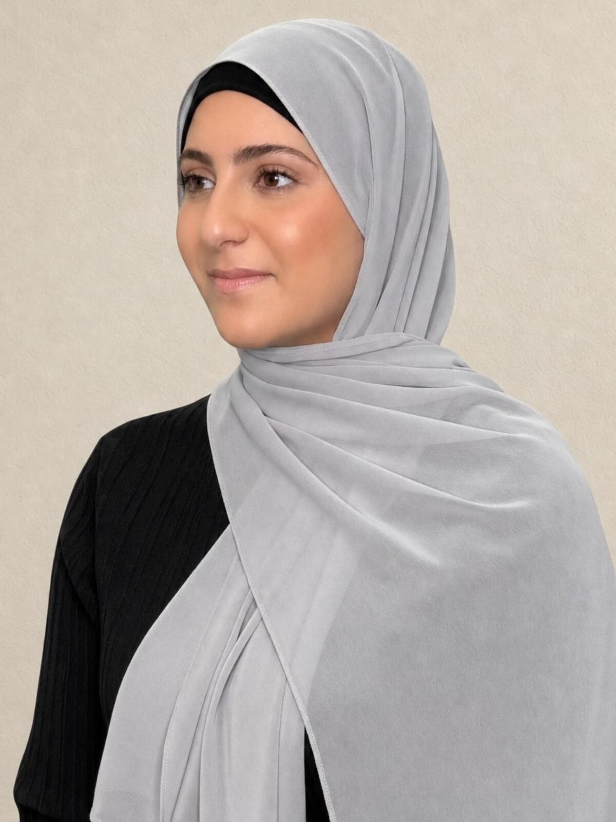 Modish Girl Luxury Chiffon Hijab-Chic Grey