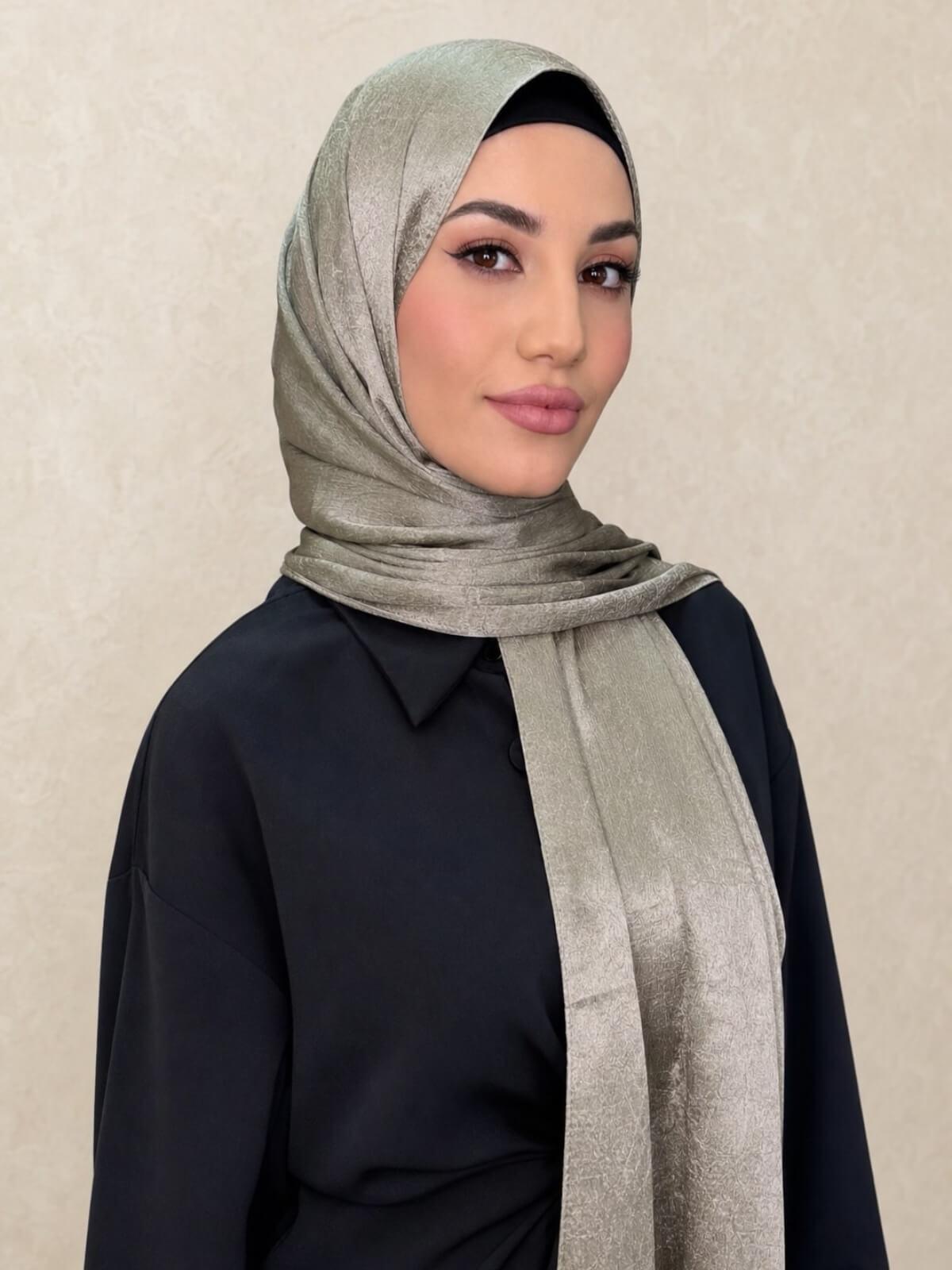 Classic Satin Hijab-Khaki