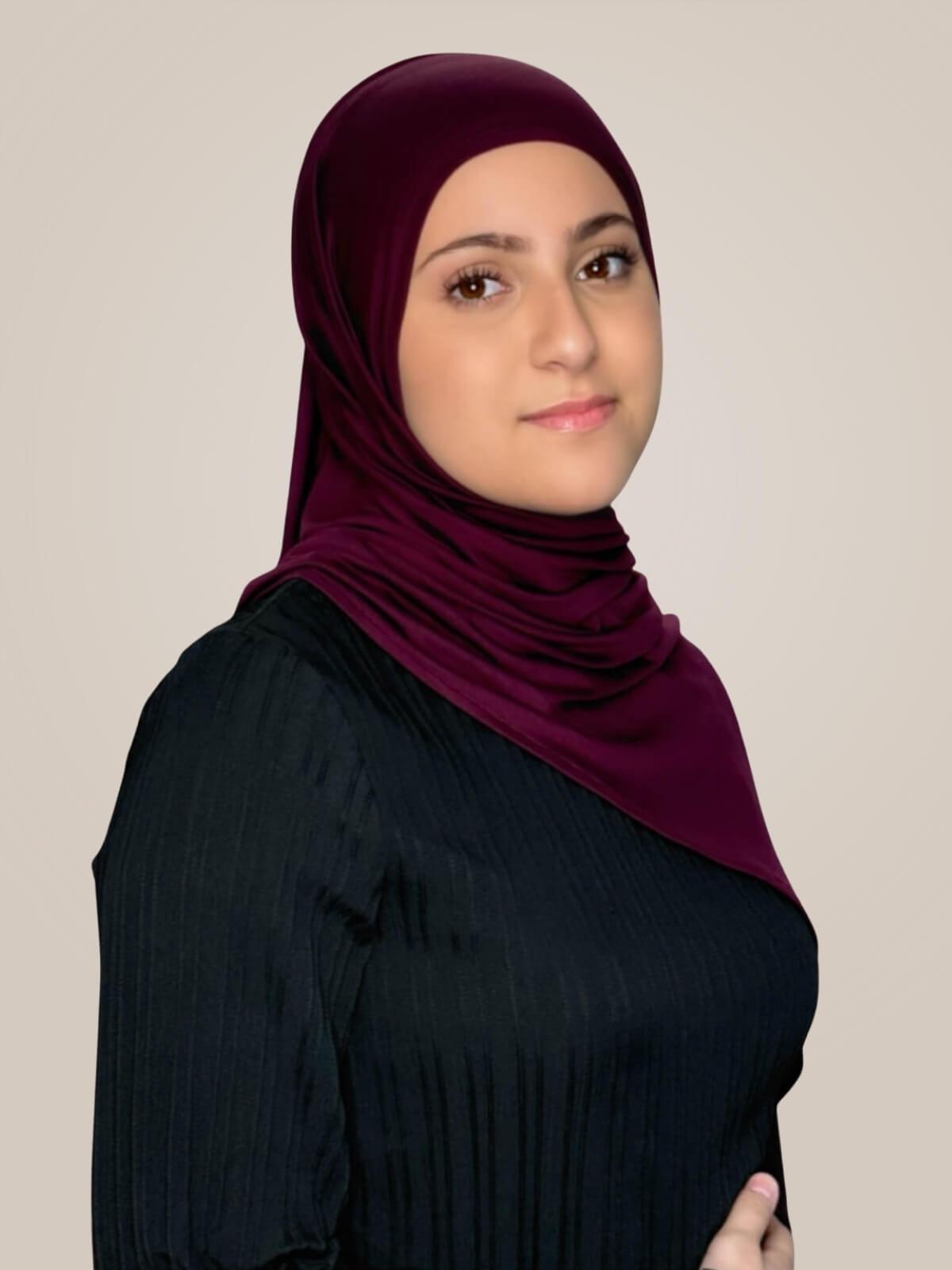 Modish Girl Pre-Sewn Jersey Hijab-Wine