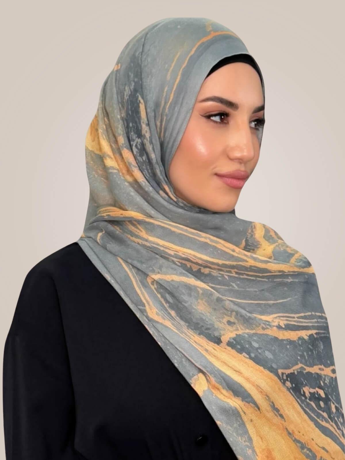 Print Modal Hijab-Vienna Grey