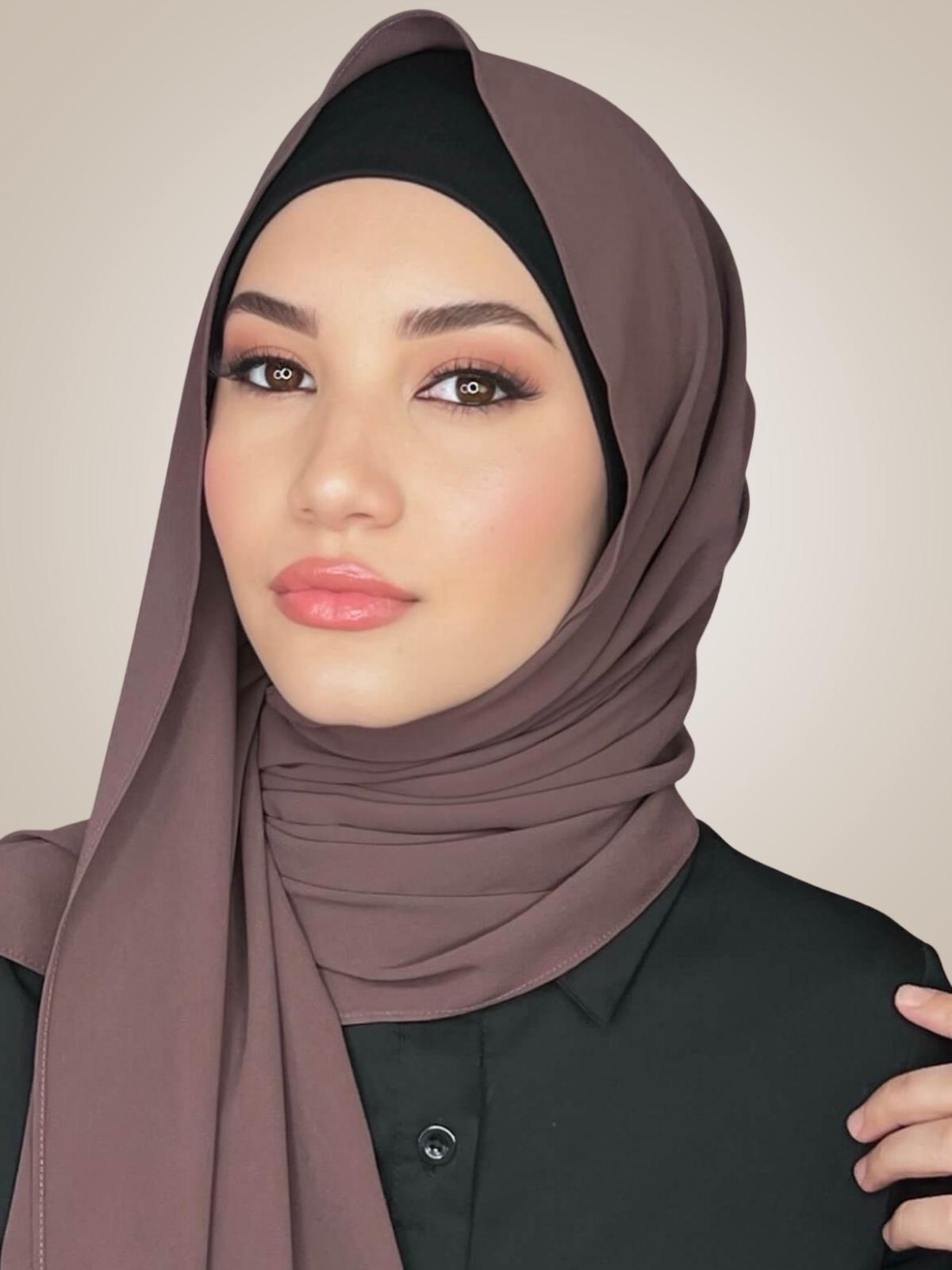 Classic Chiffon Hijab-Mocha Brown