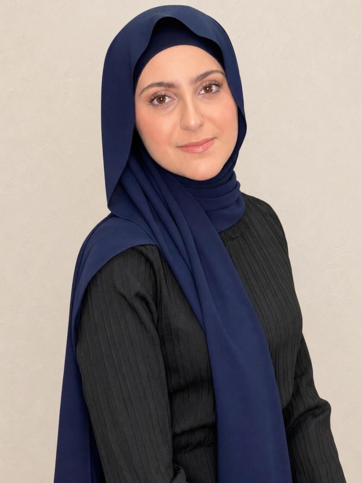 Modish Girl Matching Chiffon Hijab Set-Dark Slate