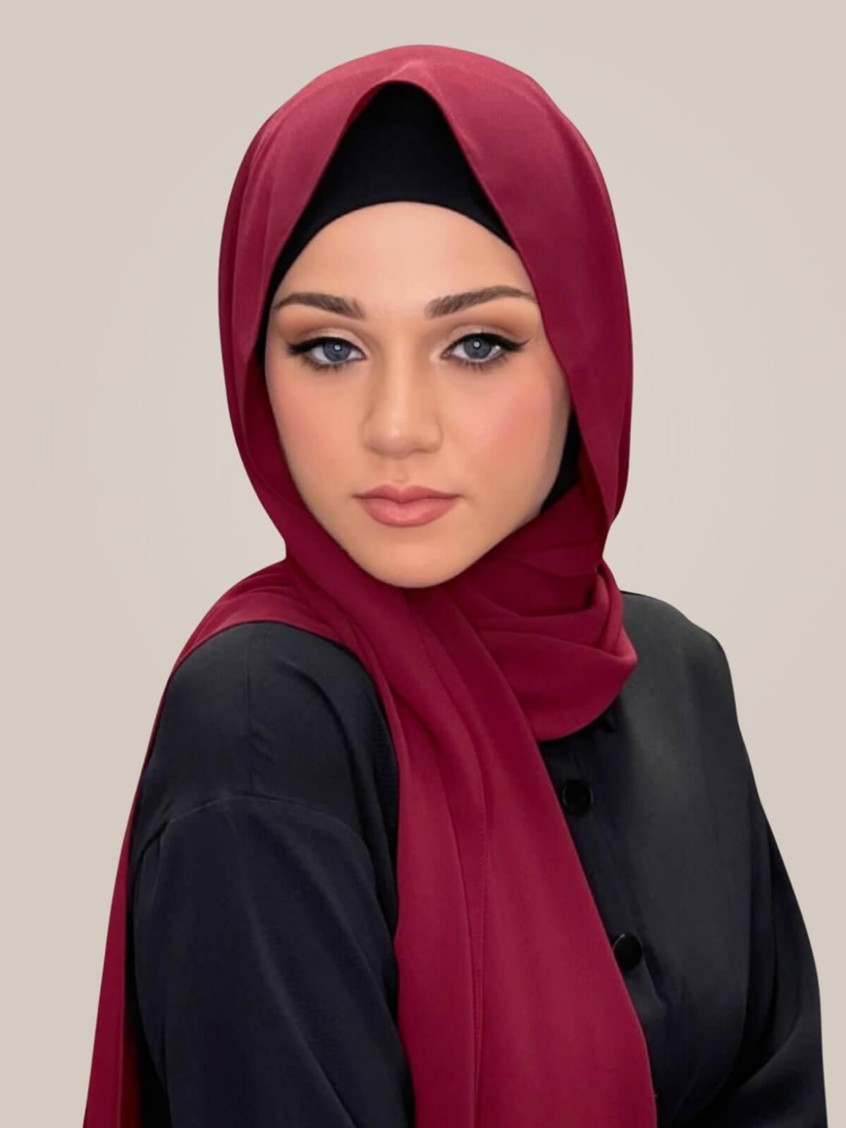 Classic Chiffon Hijab-Mahogany