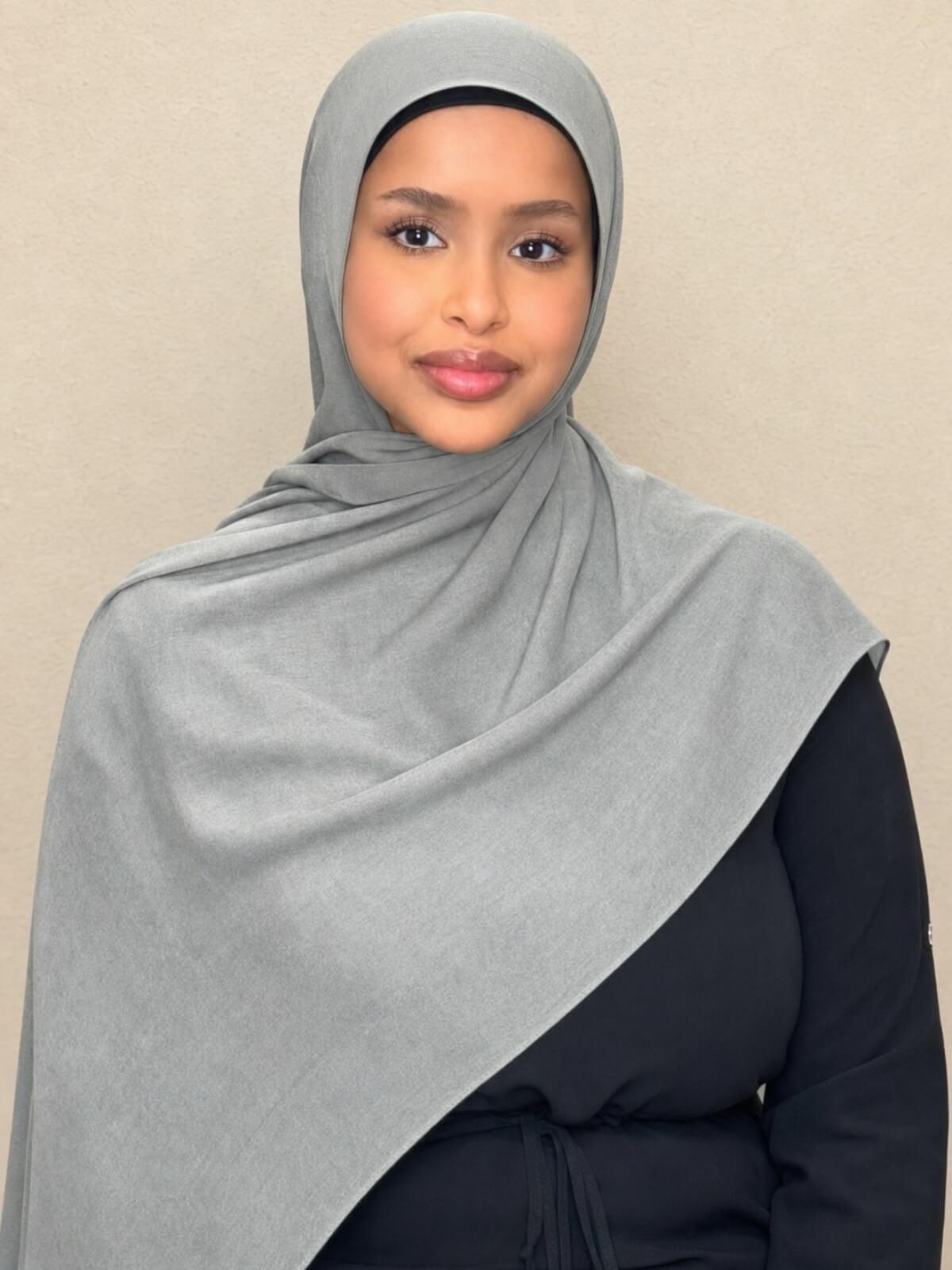 Cotton Modal Hijab-Slate Green