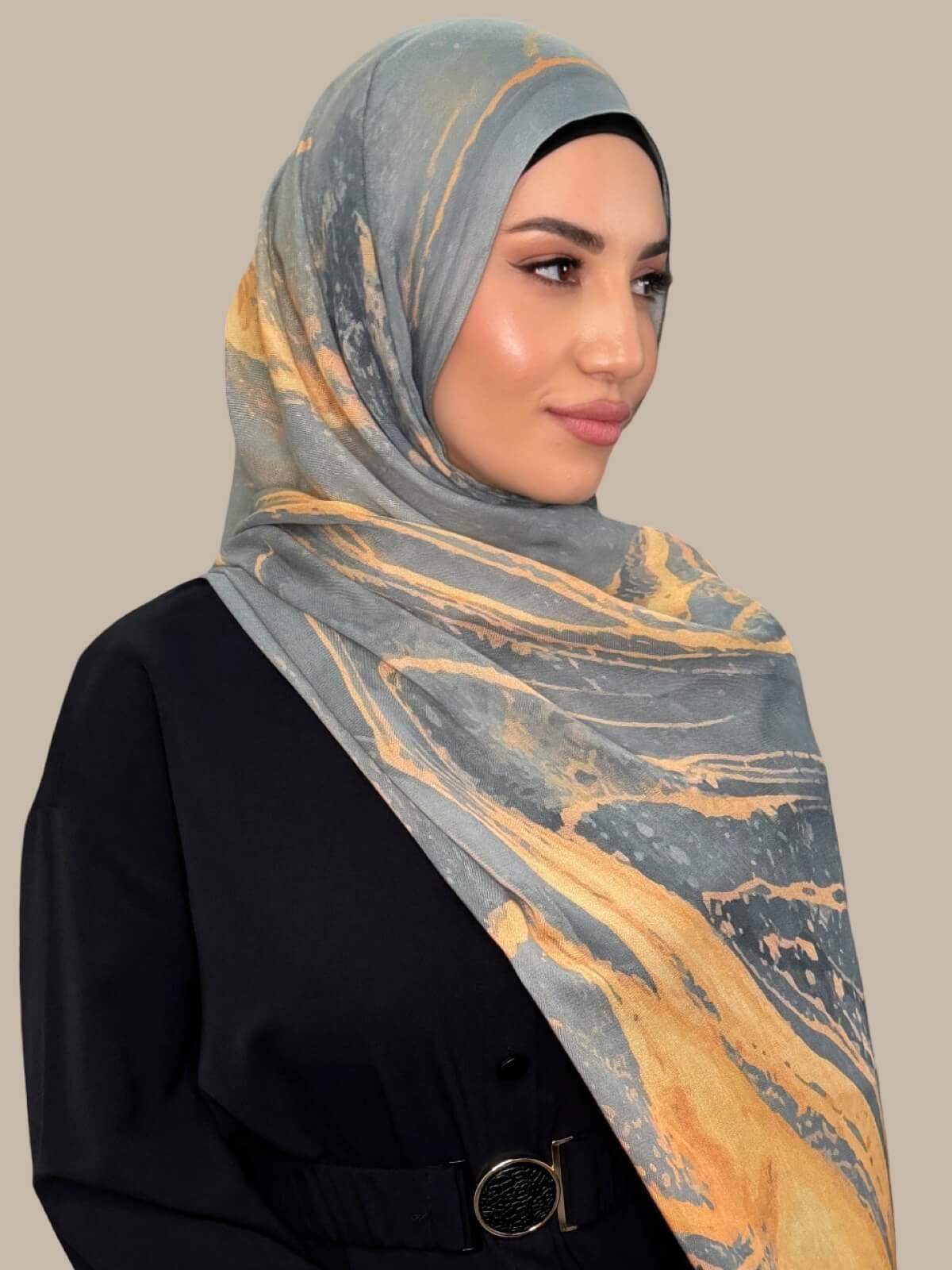 Print Modal Hijab-Vienna Grey