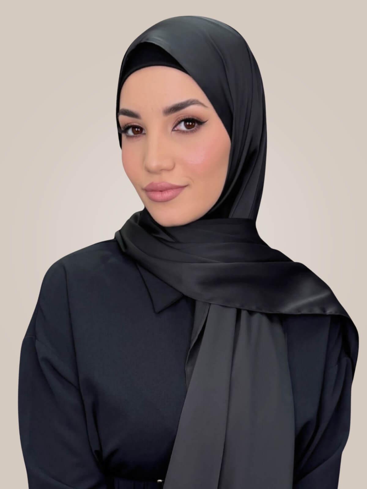 Premium Satin Hijab-Coal