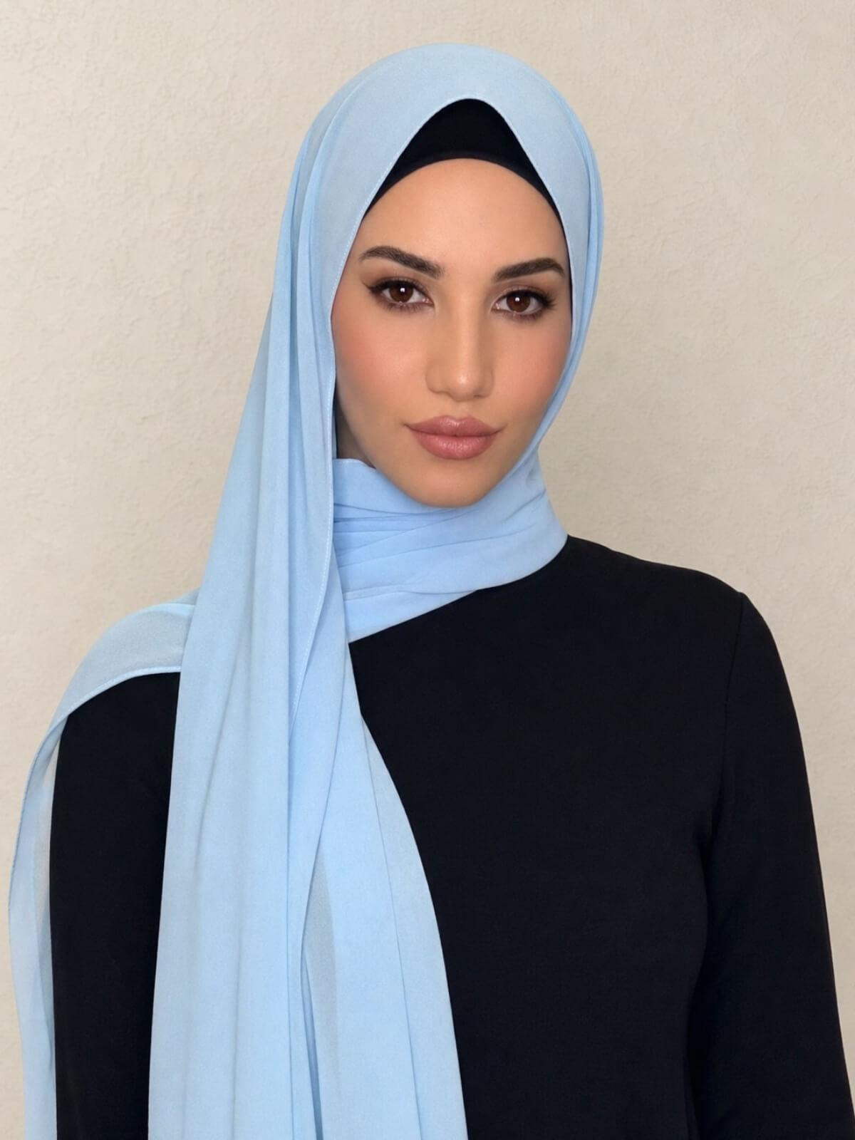 Classic Chiffon Hijab-Aqua