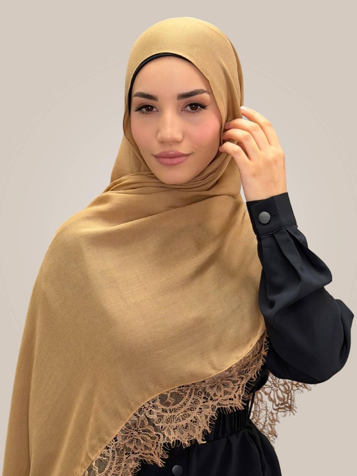 Lace Cotton Modal Hijab-Golden Hour