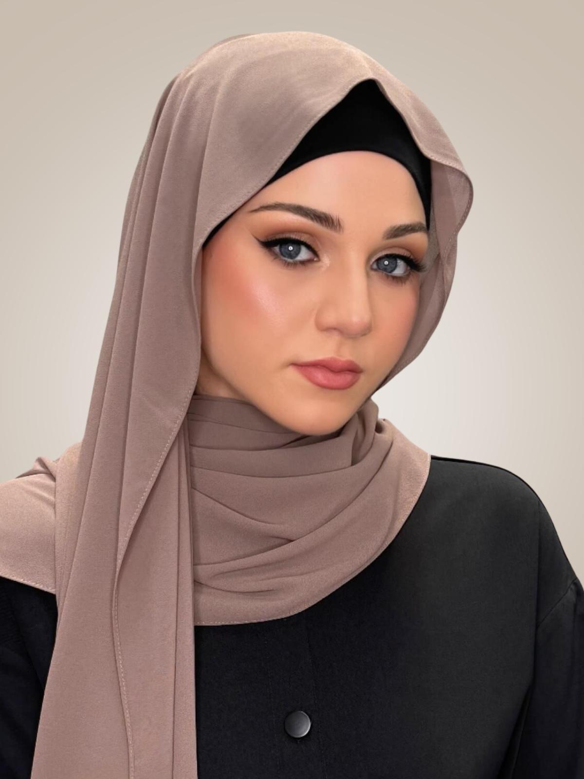 Classic Chiffon Hijab-Chestnut Brown