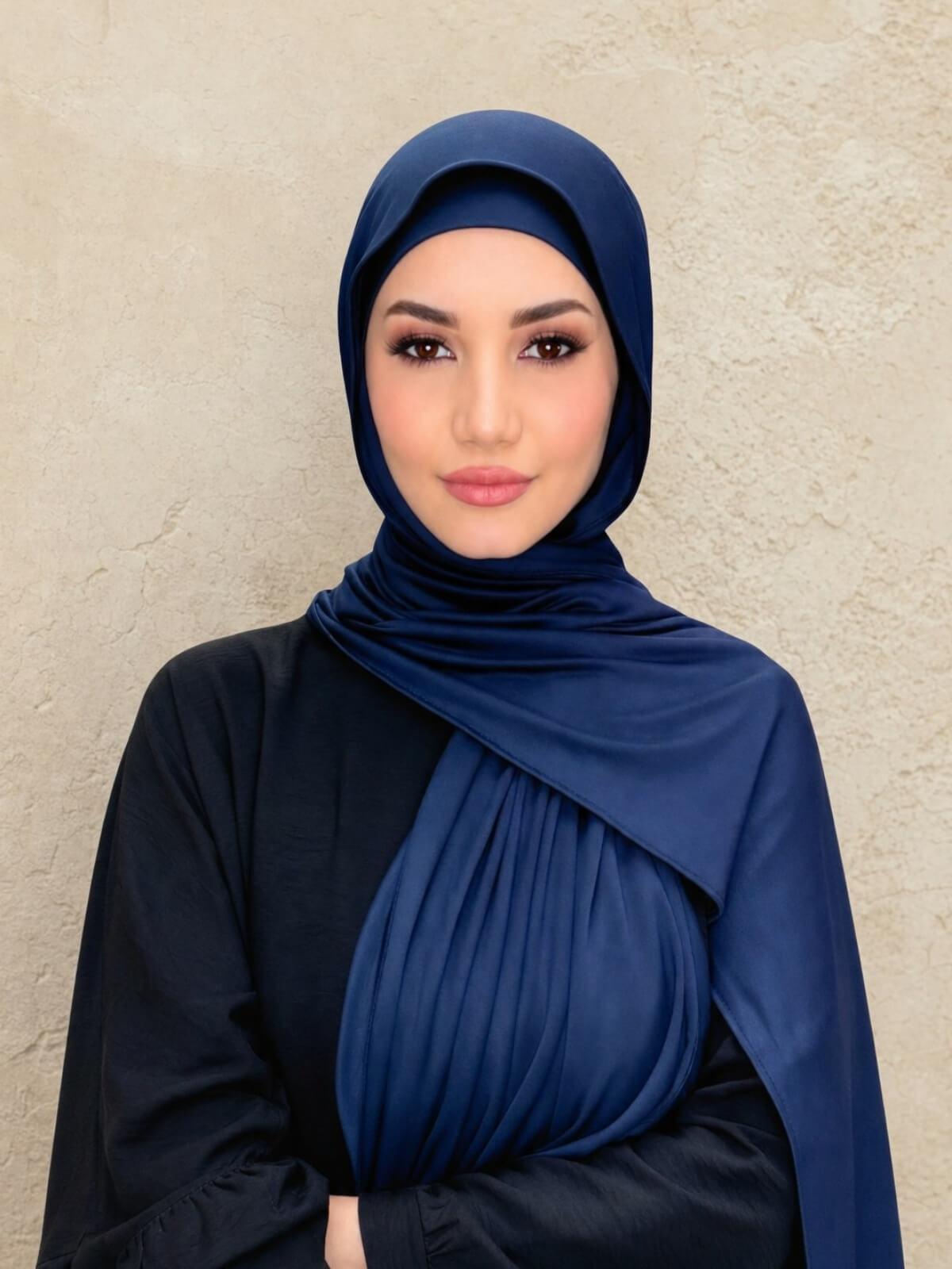 Premium Jersey Hijab-Navy