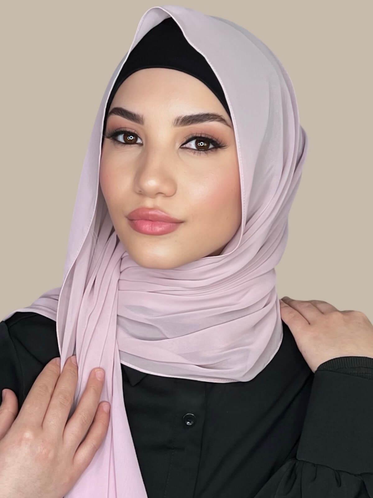 Luxury Chiffon Hijab-Rose Gold