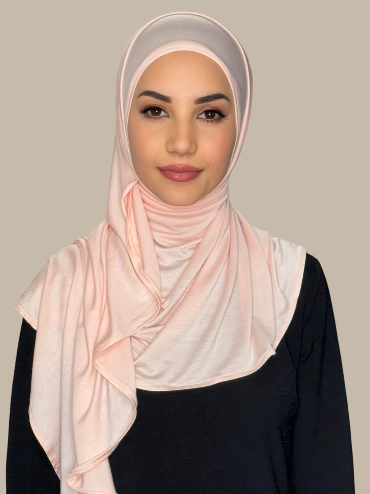 Pearl Pre-Sewn Jersey Hijab front view on model