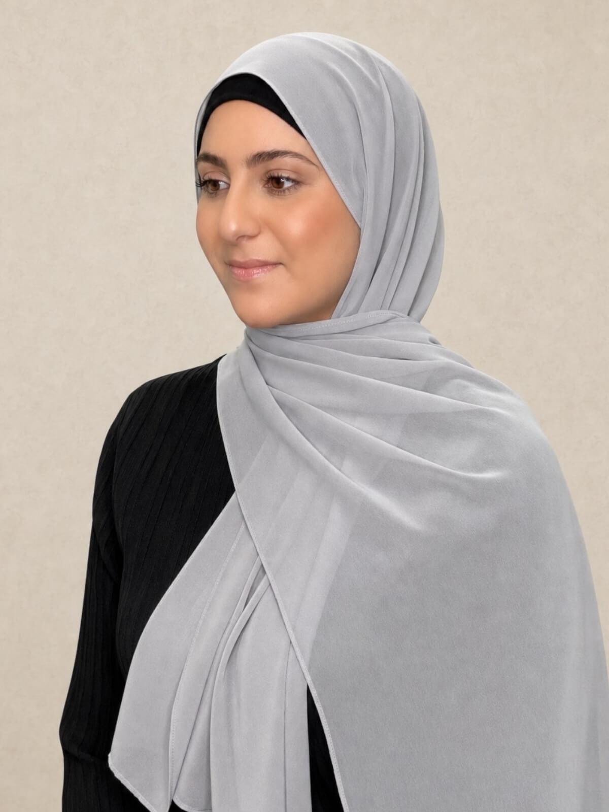 Modish Girl Luxury Chiffon Hijab-Chic Grey