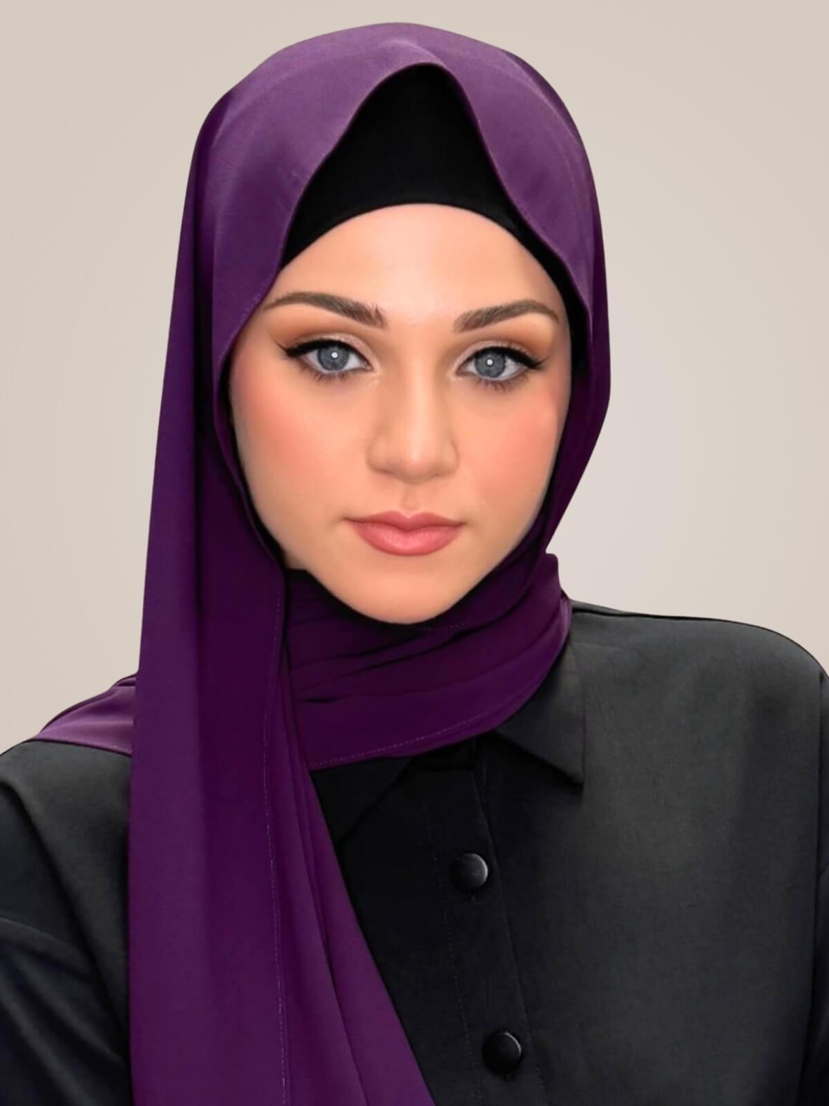 Classic Chiffon Hijab-Plum Purple
