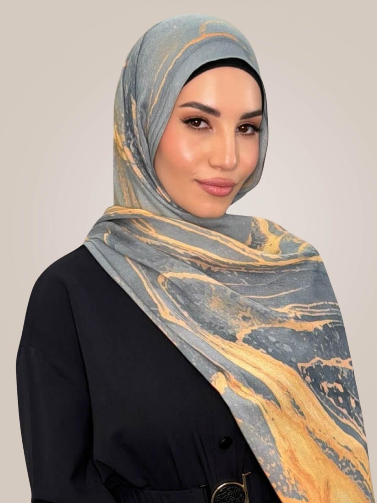 Print Modal Hijab-Vienna Grey