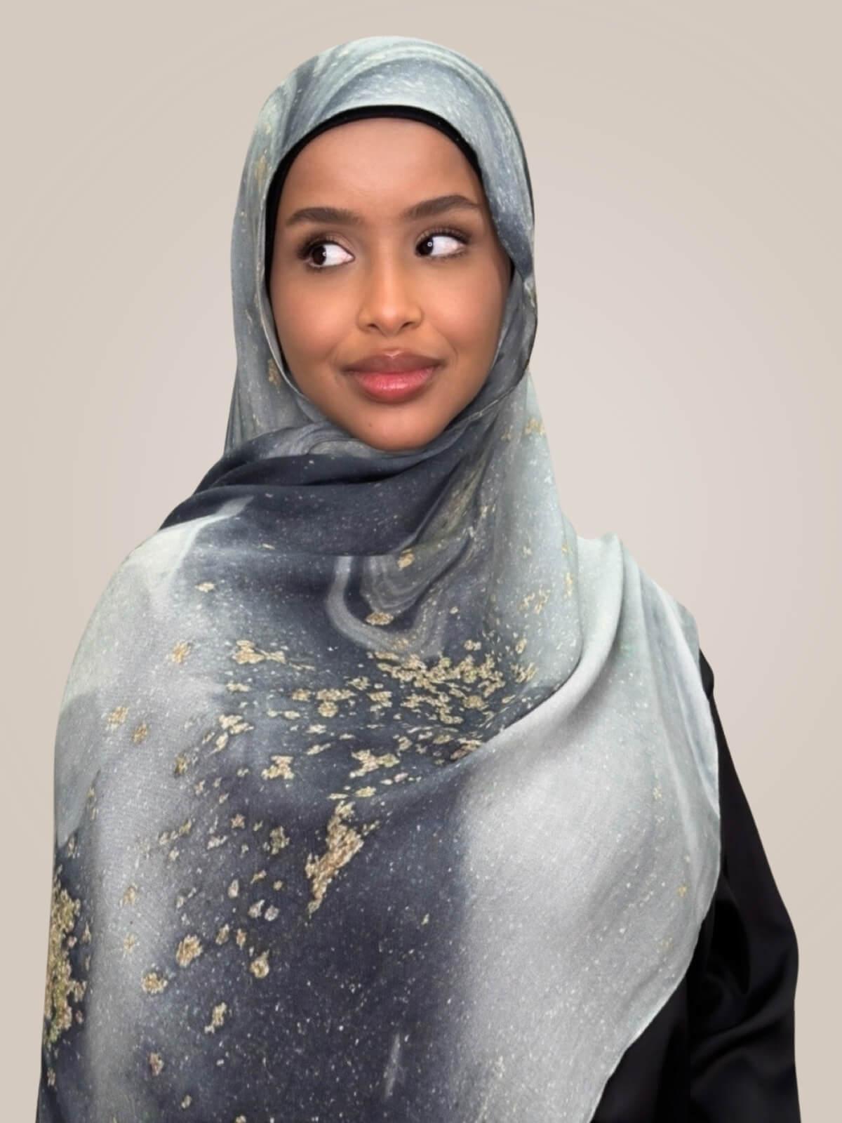 Print Modal Hijab-London Fog