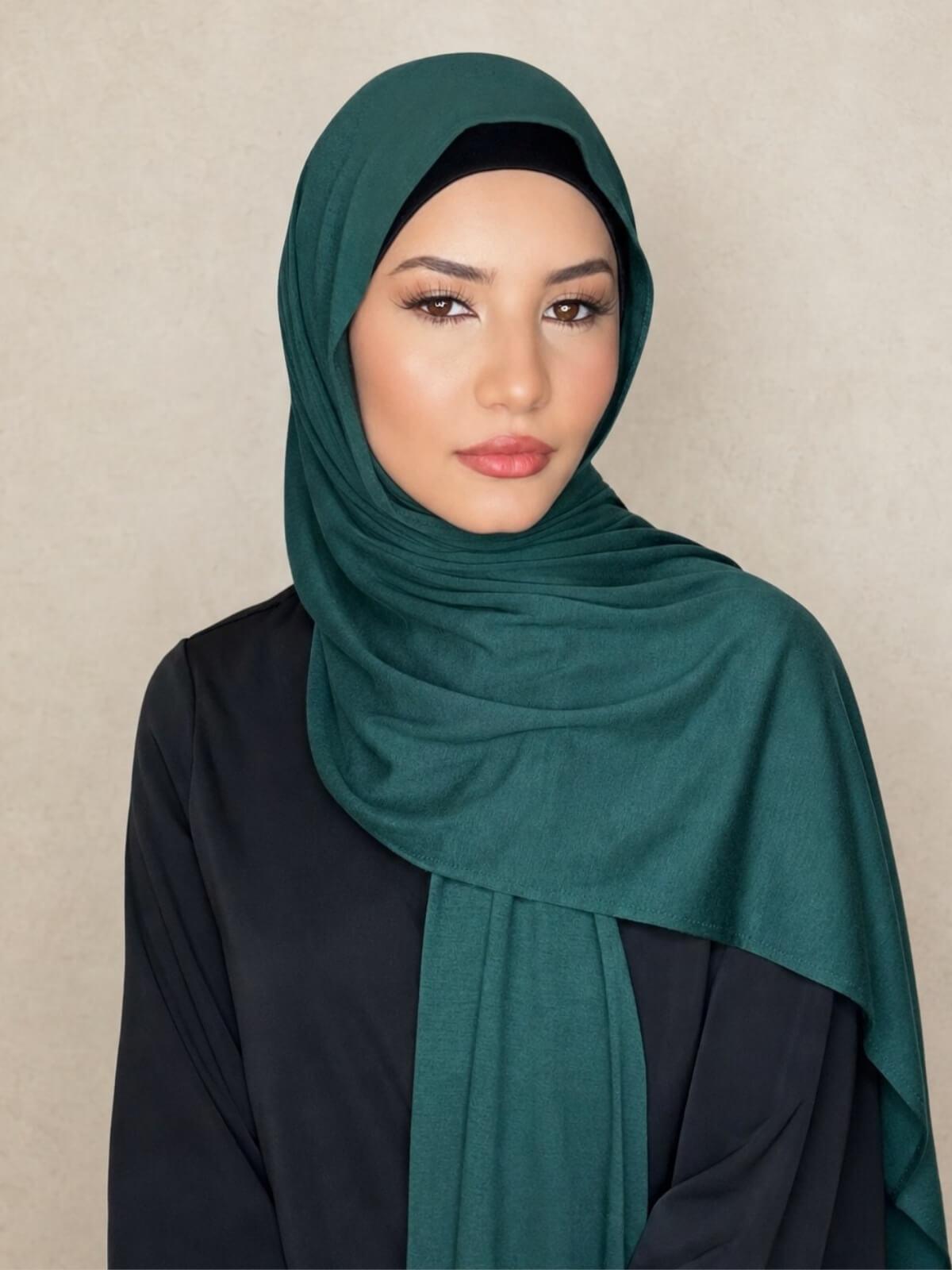 Classic Jersey Hijab-Deep Green