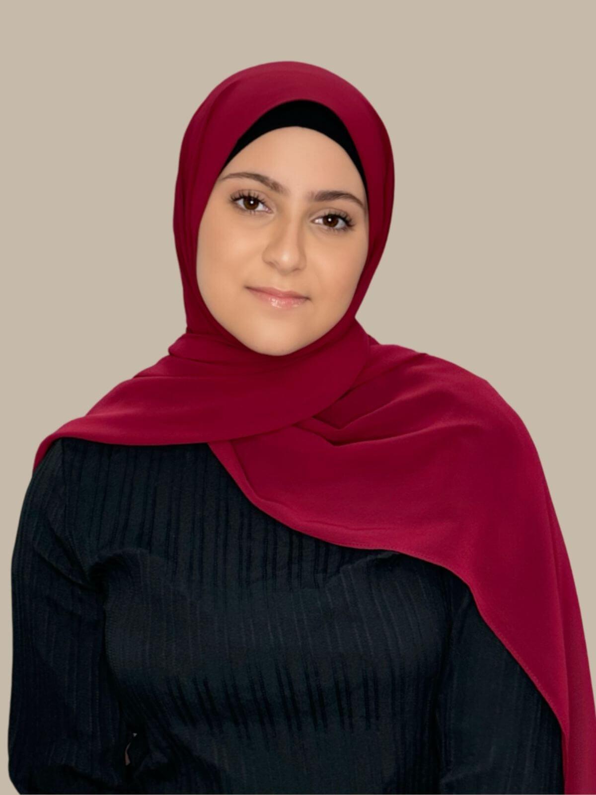 Modish Girl Luxury Chiffon Hijab-Berry Red