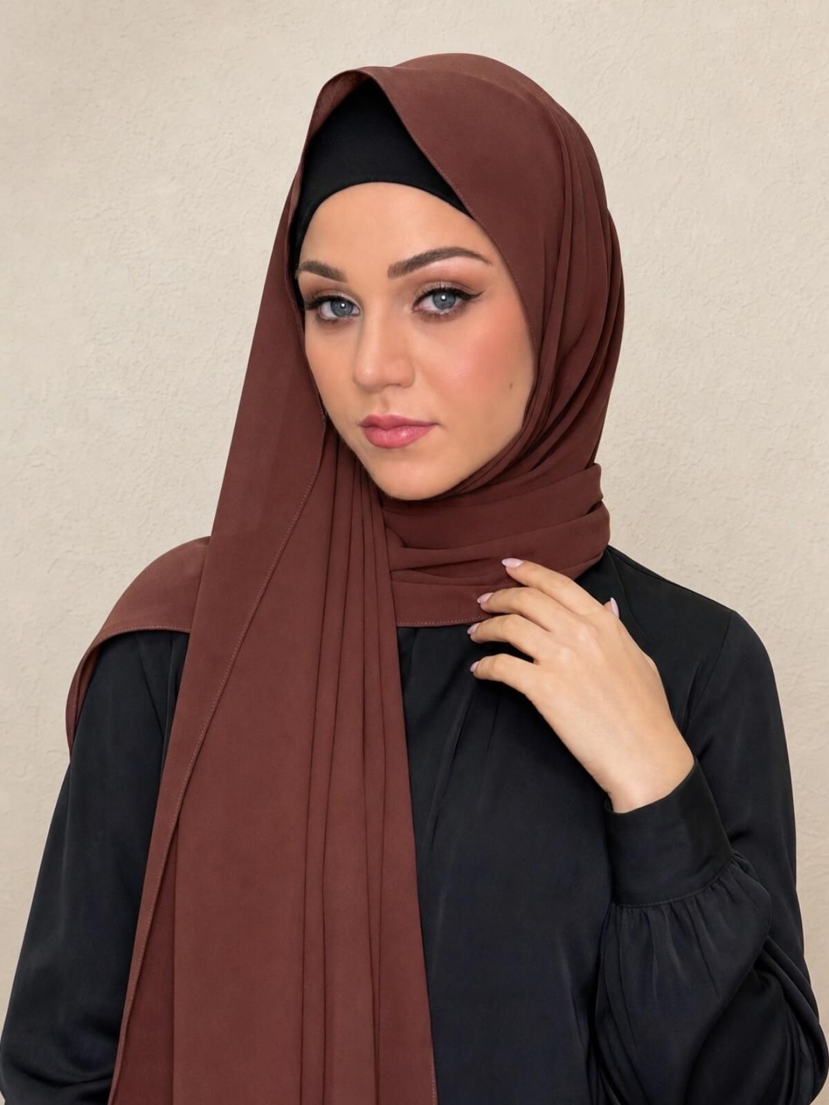 Classic Chiffon Hijab-Cocoa