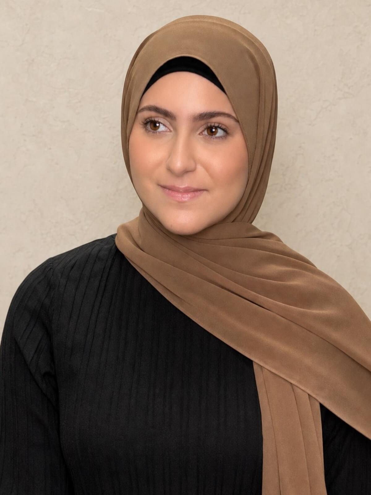 Modish Girl Luxury Chiffon Hijab-Walnut Brown