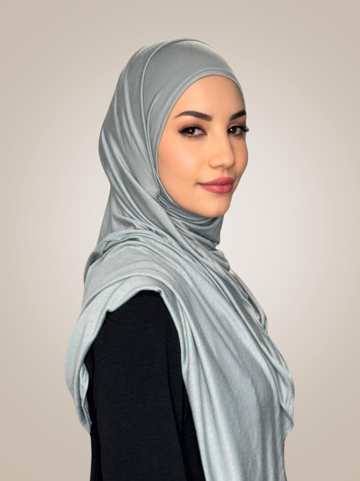 Pre-Sewn Jersey Hijab-Chic Grey